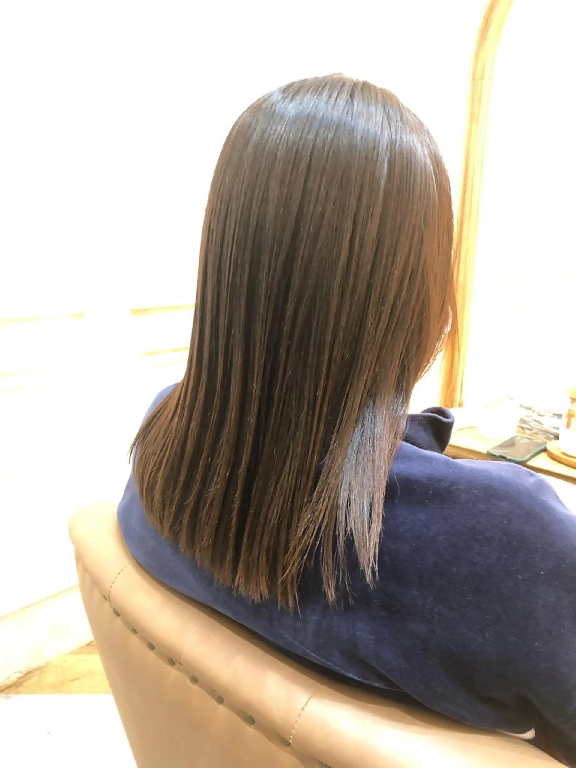 ミディアム 縮毛矯正 セン北徒歩５分 キシタクのヘアスタイル