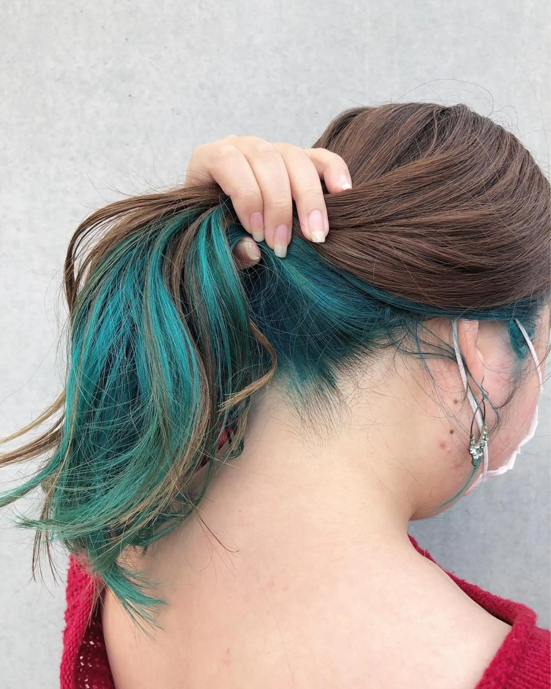 セミロング カラー ブルーカラー カット ヘアカラー edge.所属・くまがい みゆ【edge.】のヘアスタイル