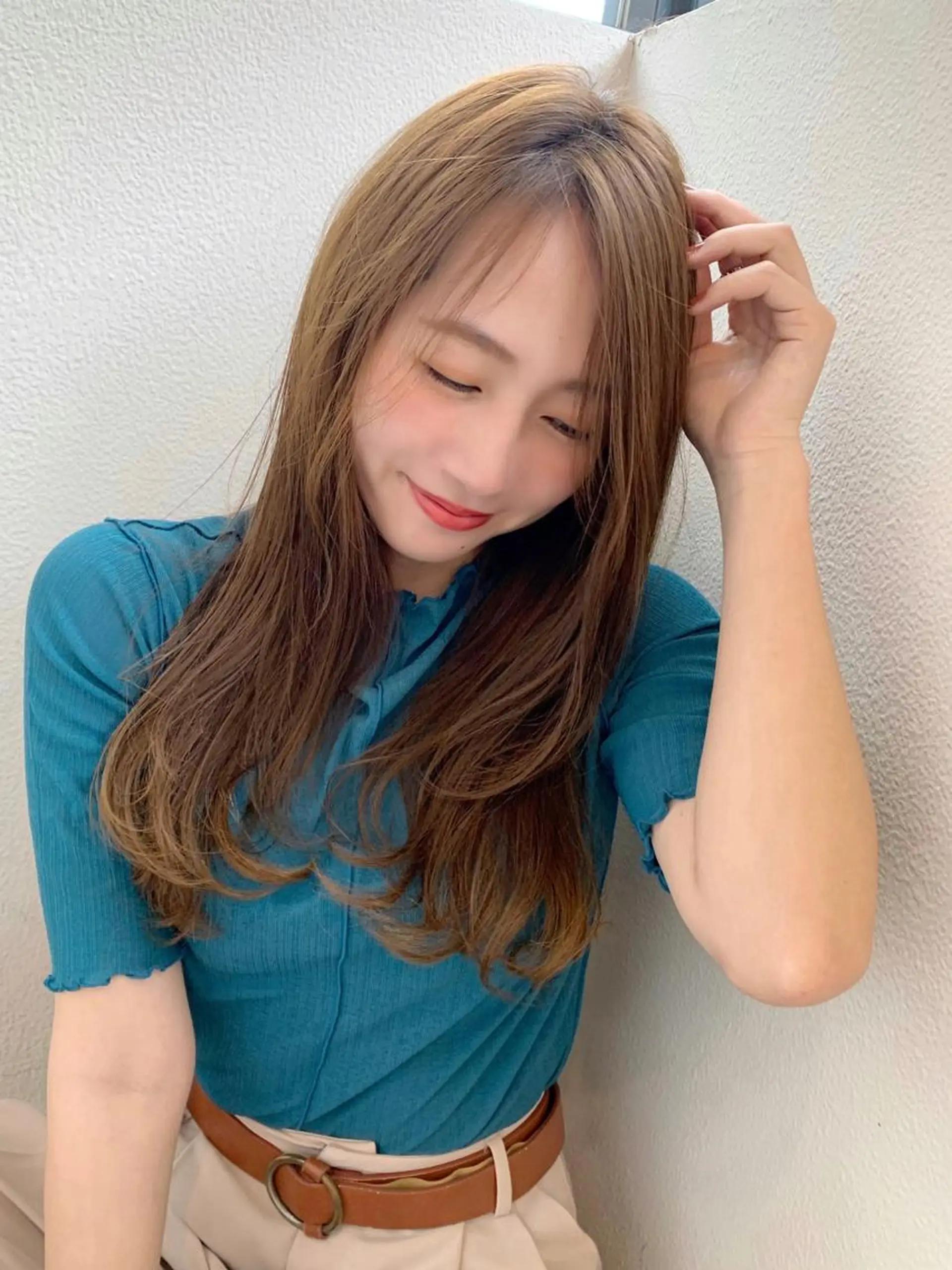 ロング カラー レイヤーカット カット ヘアカラー 藤間 帆乃夏（とうまほのかのヘアスタイル