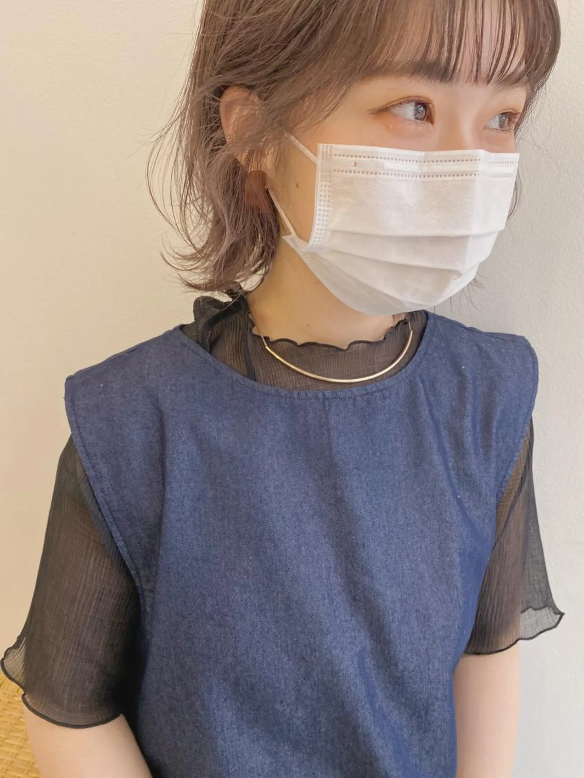 ショート カラー 顔周りレイヤー/韓国 ブリーチminamiのヘアスタイル