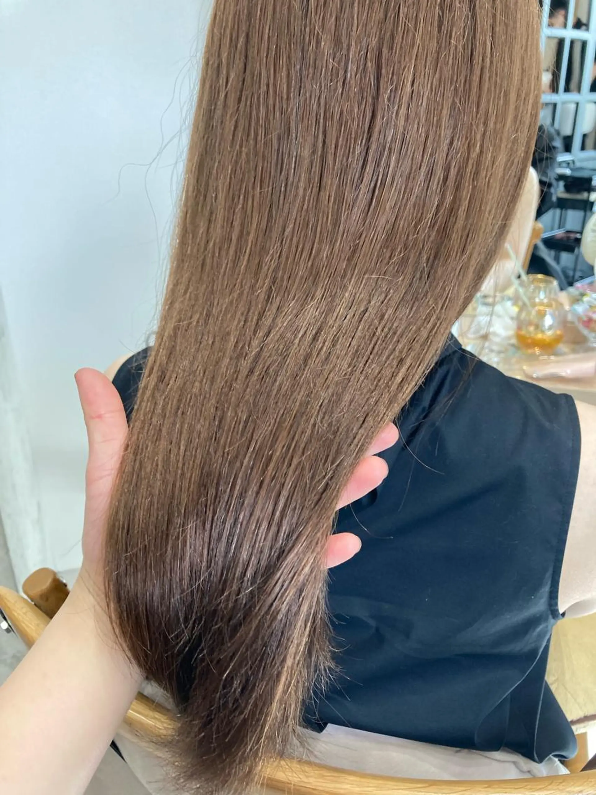 セミロング ヘアカラー トリートメント ✨色持ちの良い艶 カラー✨蟹江真世のヘアスタイル