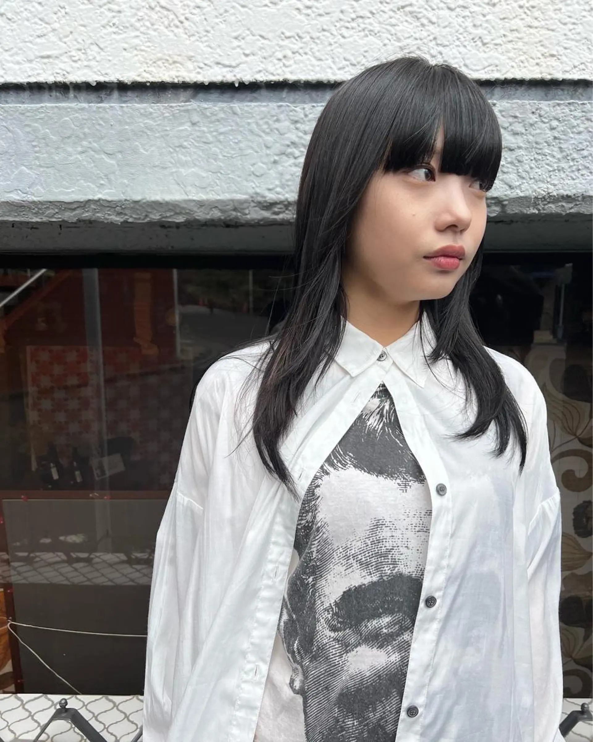 セミロング レイヤーカット カット ヘアカラー 千葉 郁也のヘアスタイル