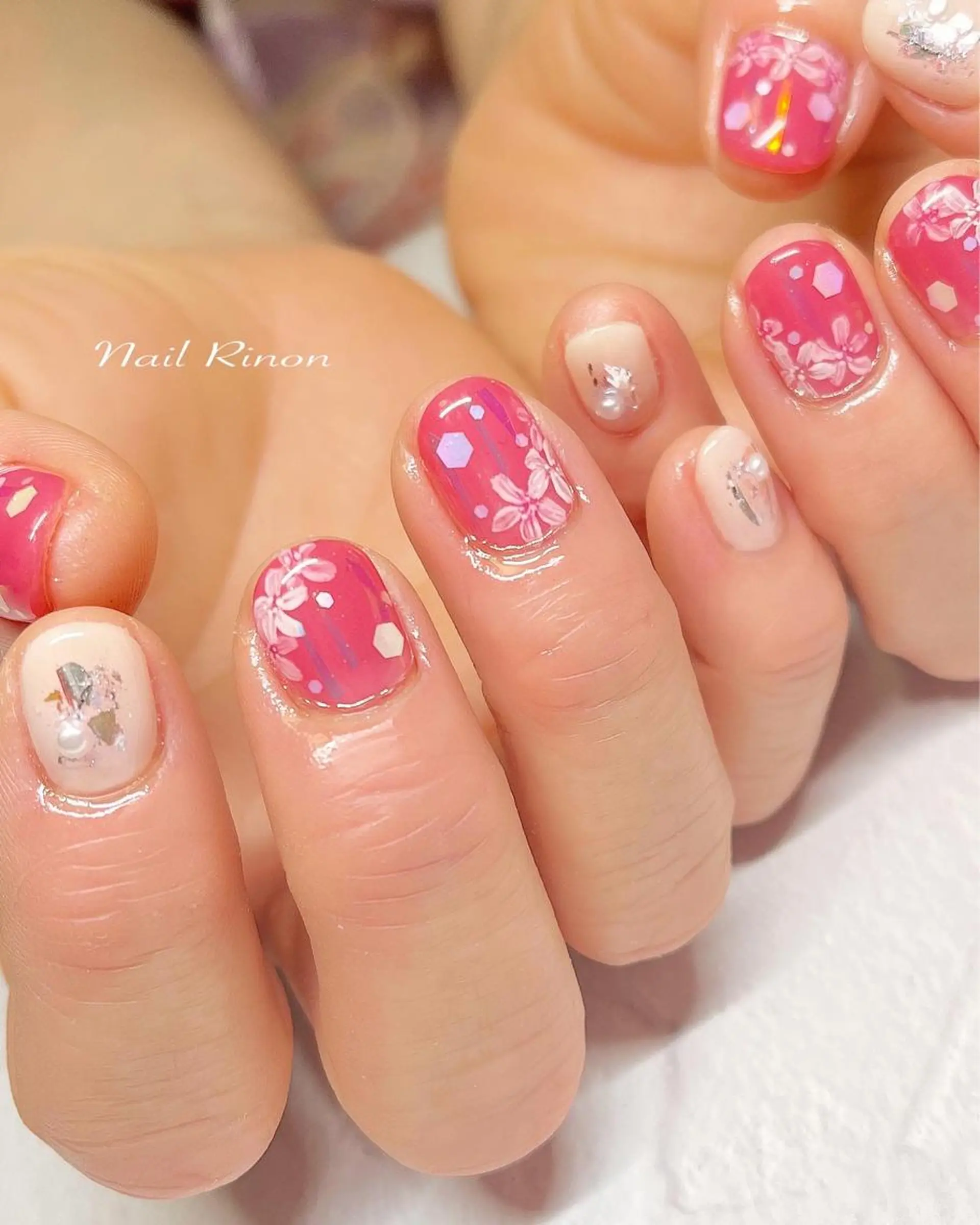 ネイル フラワーネイル ハンドネイル Nail Rinonのネイルデザイン