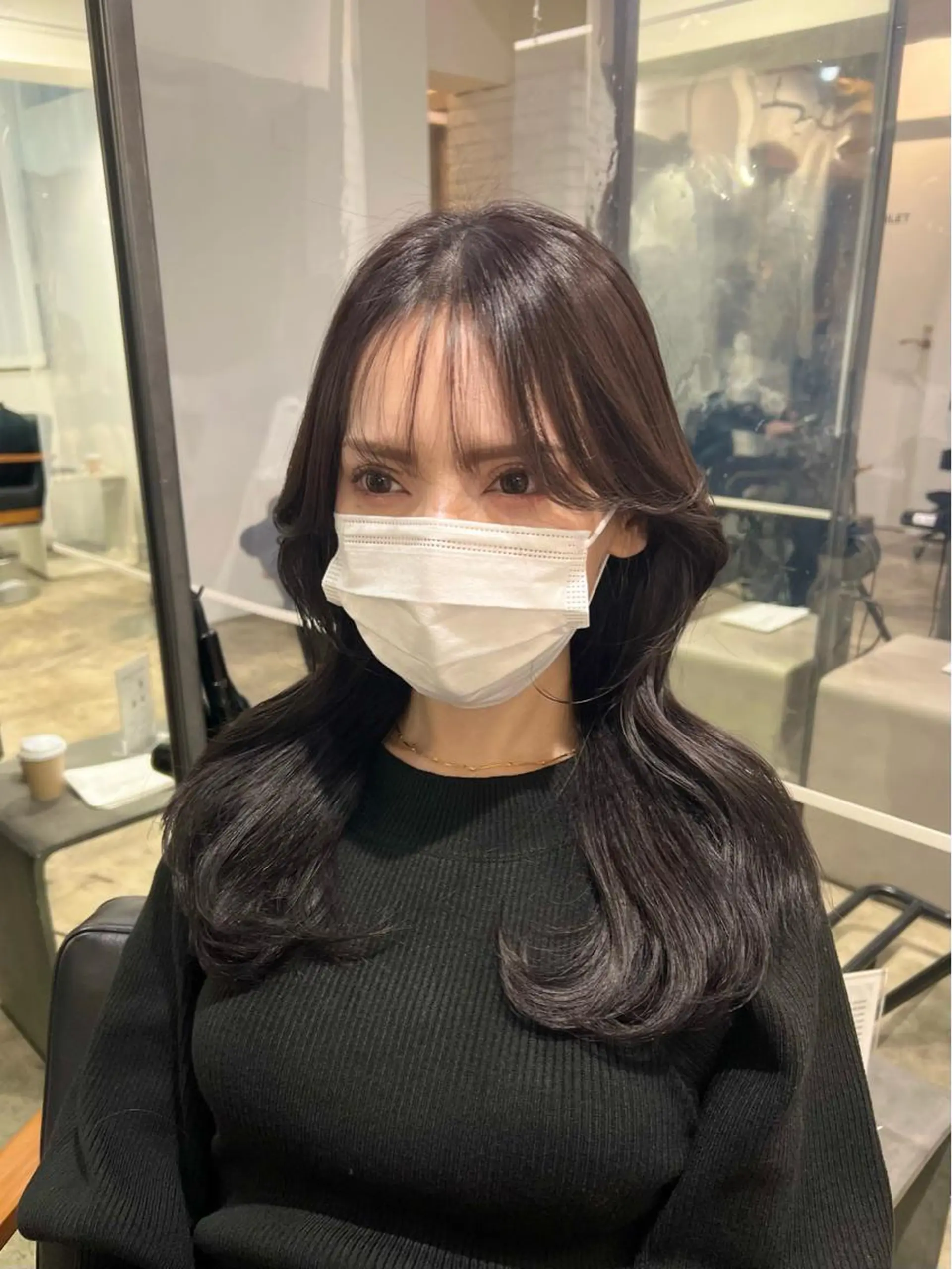 セミロング カラー パープルカラー カット ヘアカラー 【韓国風くびれヘア】 joule小木曽輝のヘアスタイル