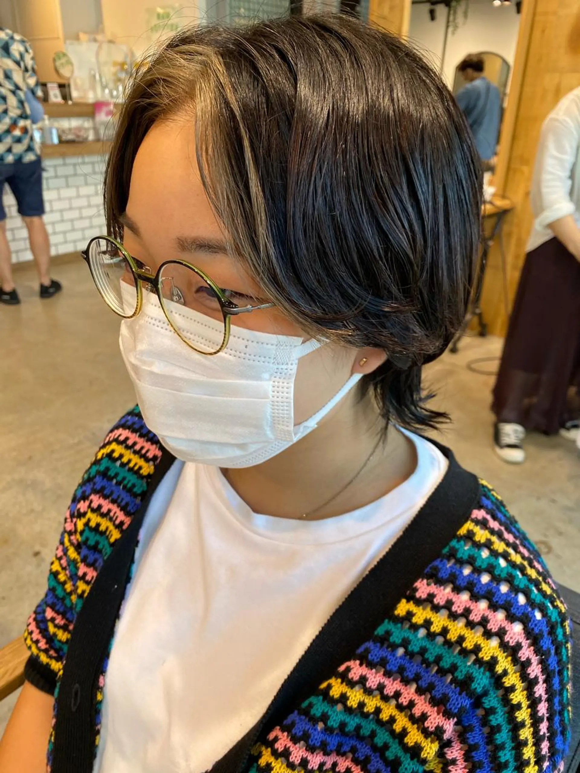 ショート カラー ミストバング  フェイスフレーミング レイヤー/大人ボブ 渡邉【日吉美容室】のヘアスタイル