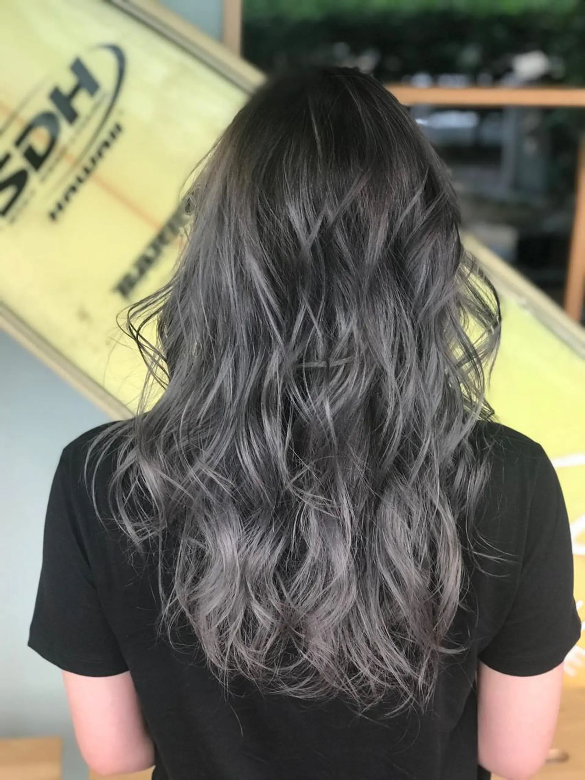 ロング カラー ヘアアレンジ 結婚式・ブライダル アッシュ バレイヤージュ ベージュカラー ブリーチ 溝部裕太Hair salon808代表のヘアスタイル