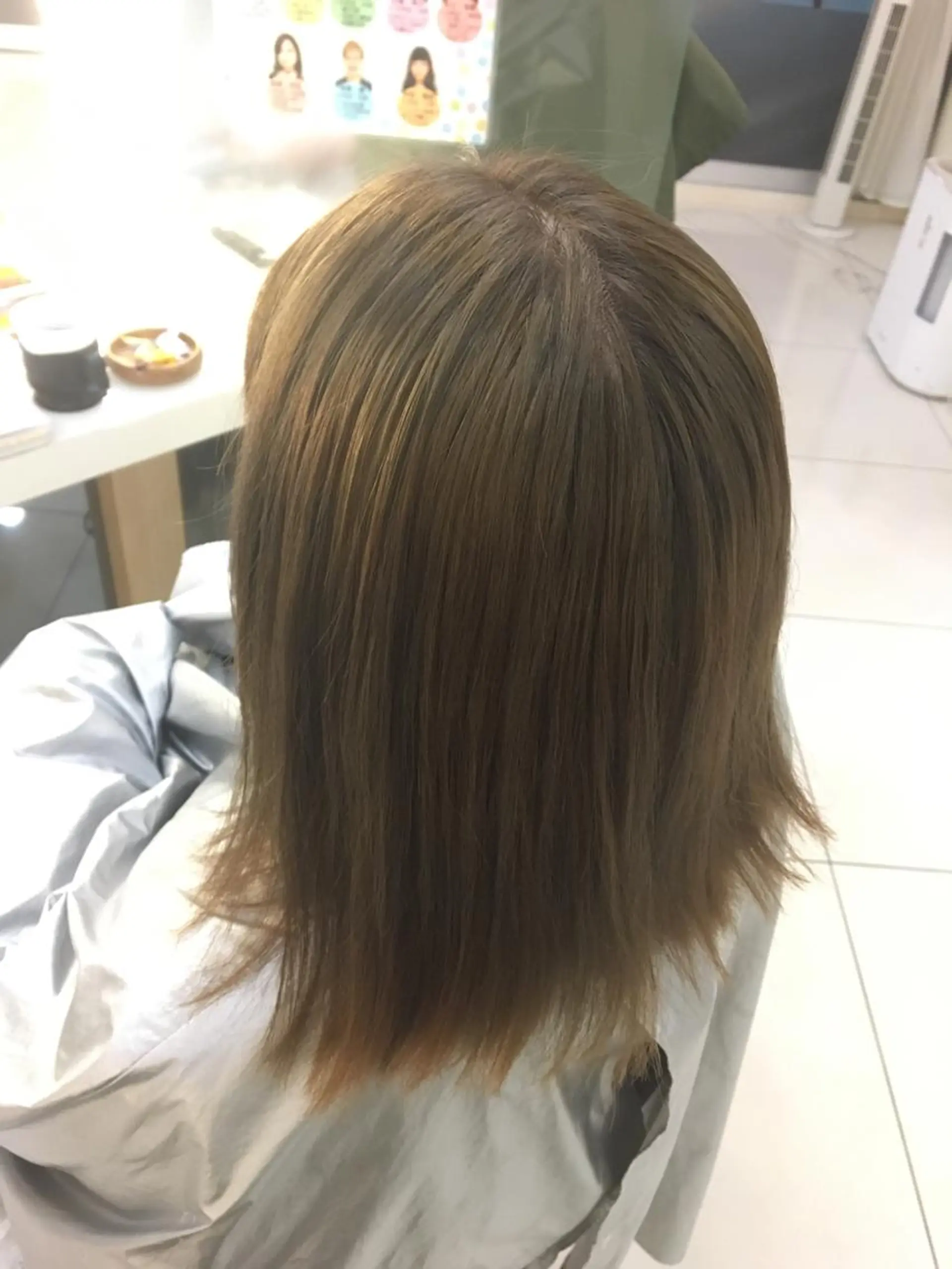 ミディアム カラー アッシュ ベージュカラー 広がり、まとまらない お悩み改善/ 中田のヘアスタイル