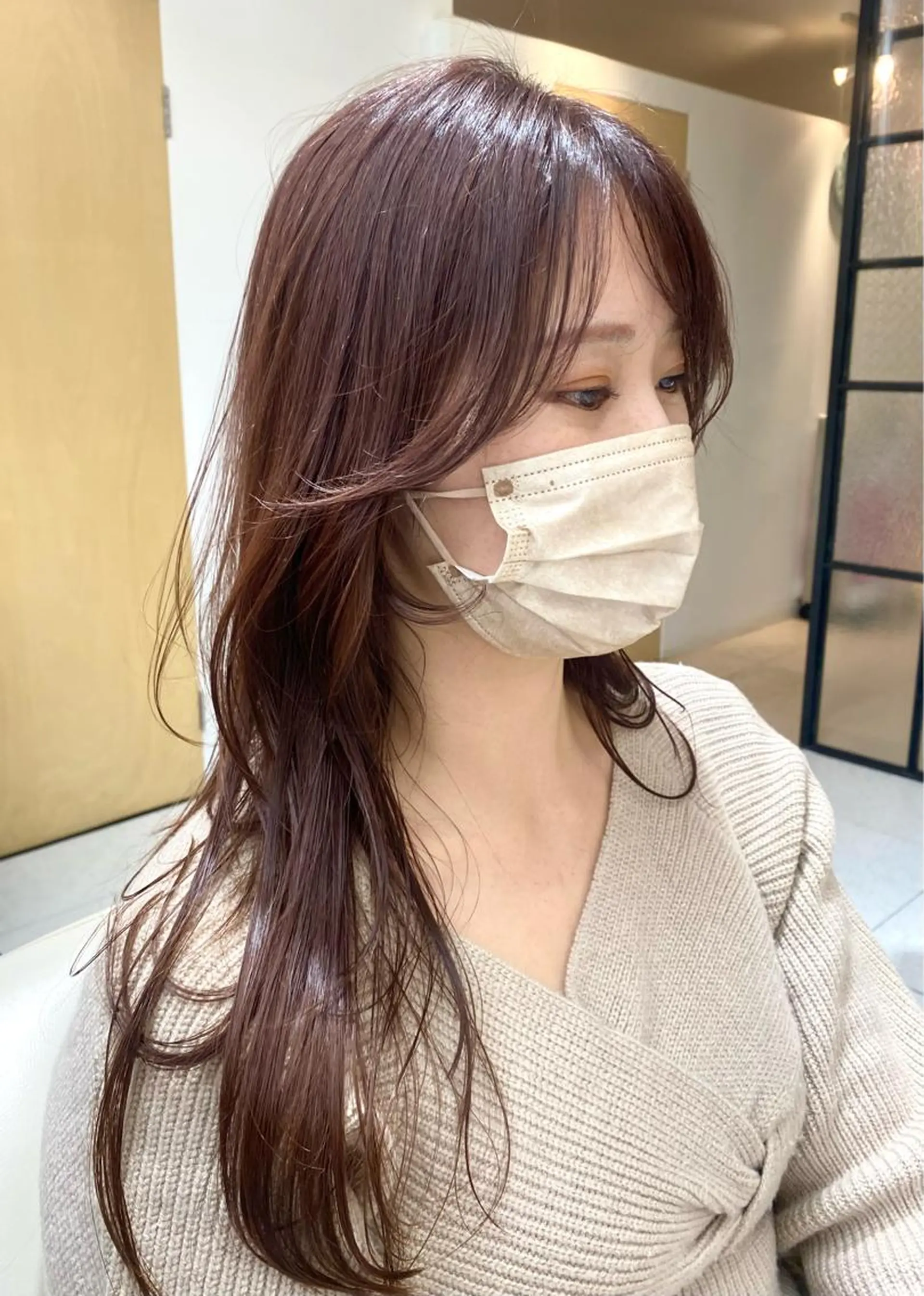 ロング カラー カット ヘアカラー トリートメント 安永 涼のヘアスタイル