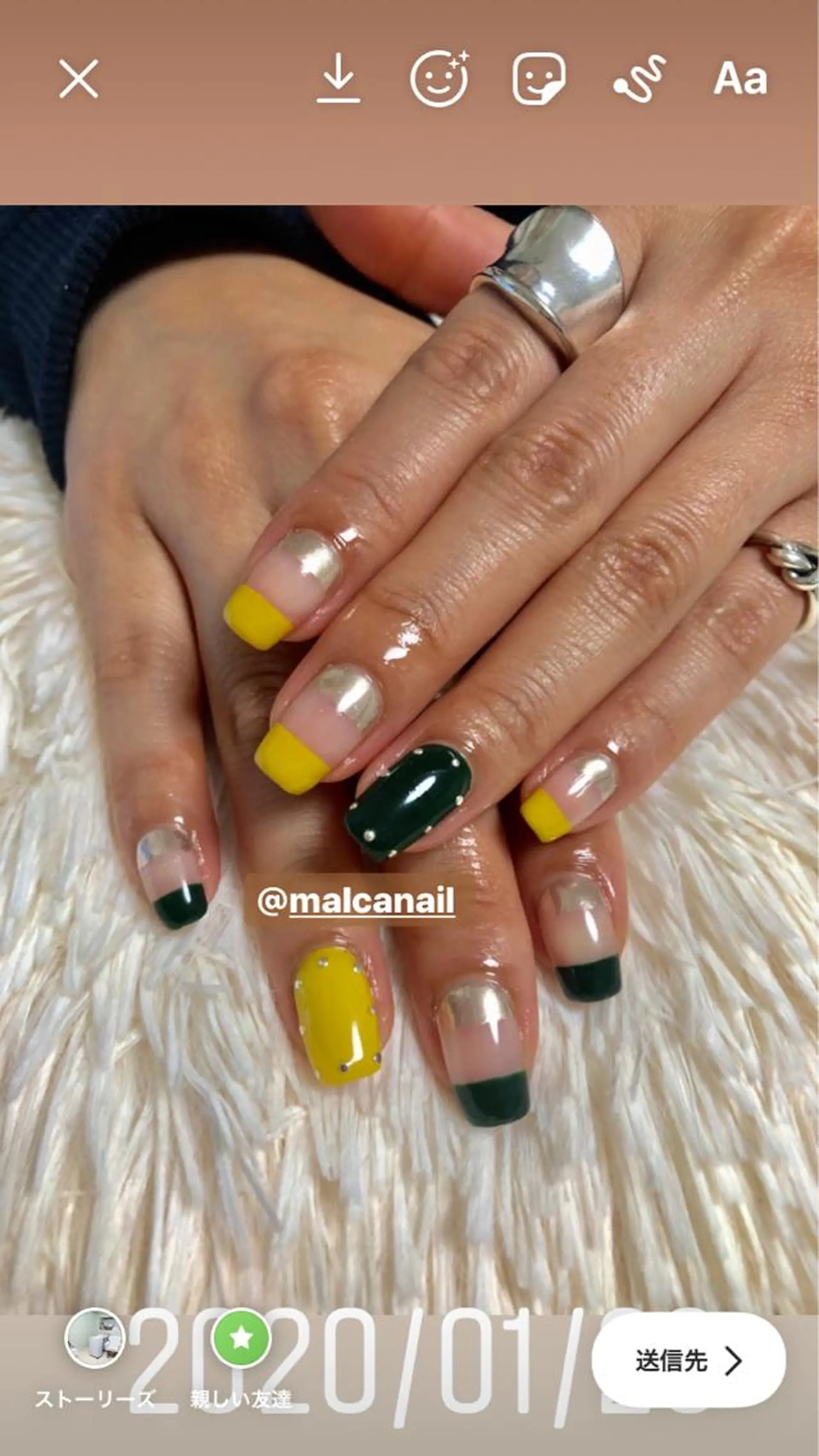 ショート カラー パーマ ヘアアレンジ キッズ ネイル マツエク・マツパ ハンドネイル MALCAnail(マルカネイル)所属・荒木 莉奈のネイルデザイン