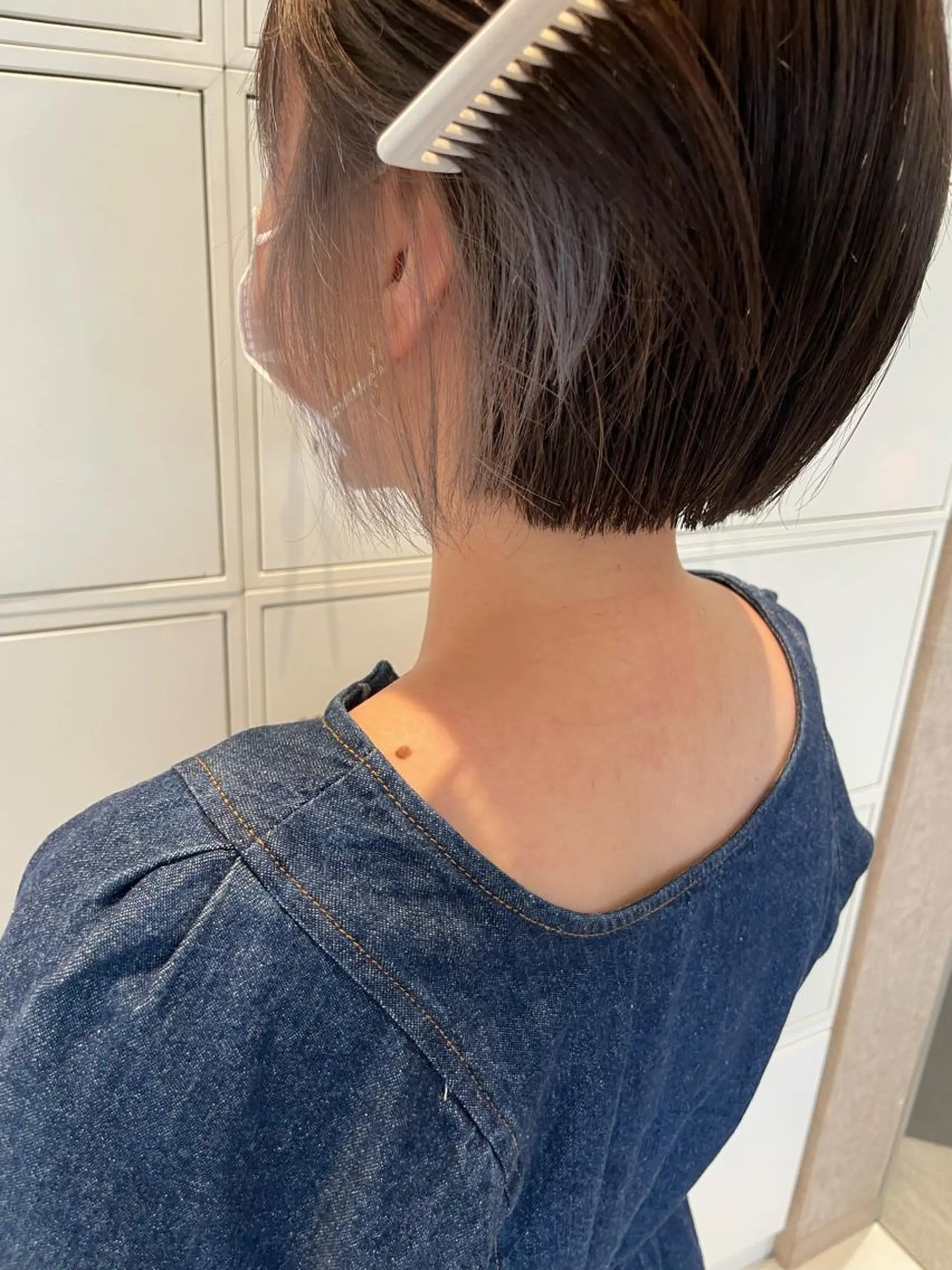 ショート カラー ミストバング  フェイスフレーミング ショートヘア 鶴岡で縮毛矯正なら お任せ！ハヤシナオミのヘアスタイル