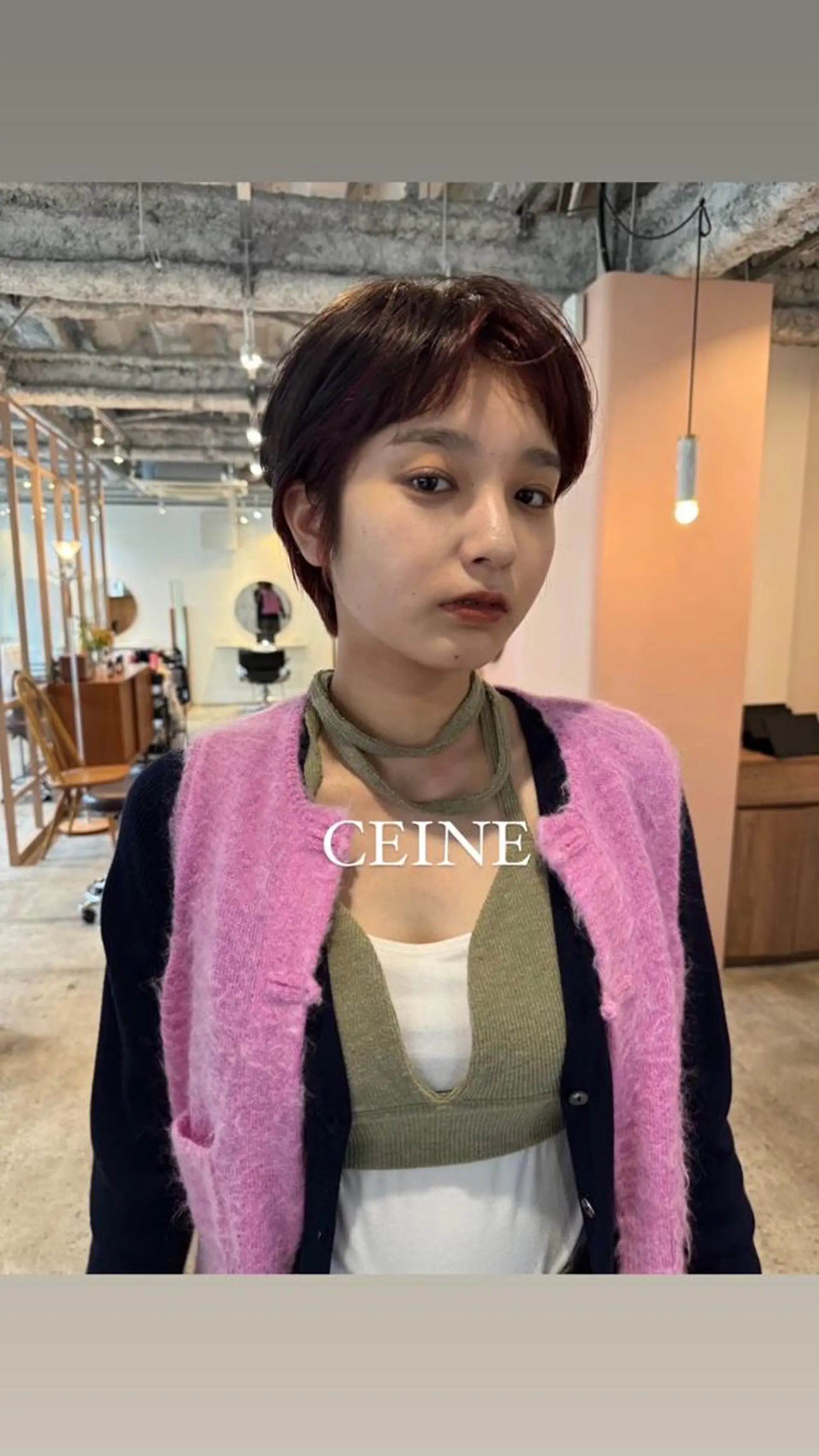 ショート カラー パーマ ショートボブ アディクシーカラー ブリーチ ケアブリーチ デザインカラー カット ヘアカラー トリートメント CEINE OURのヘアスタイル