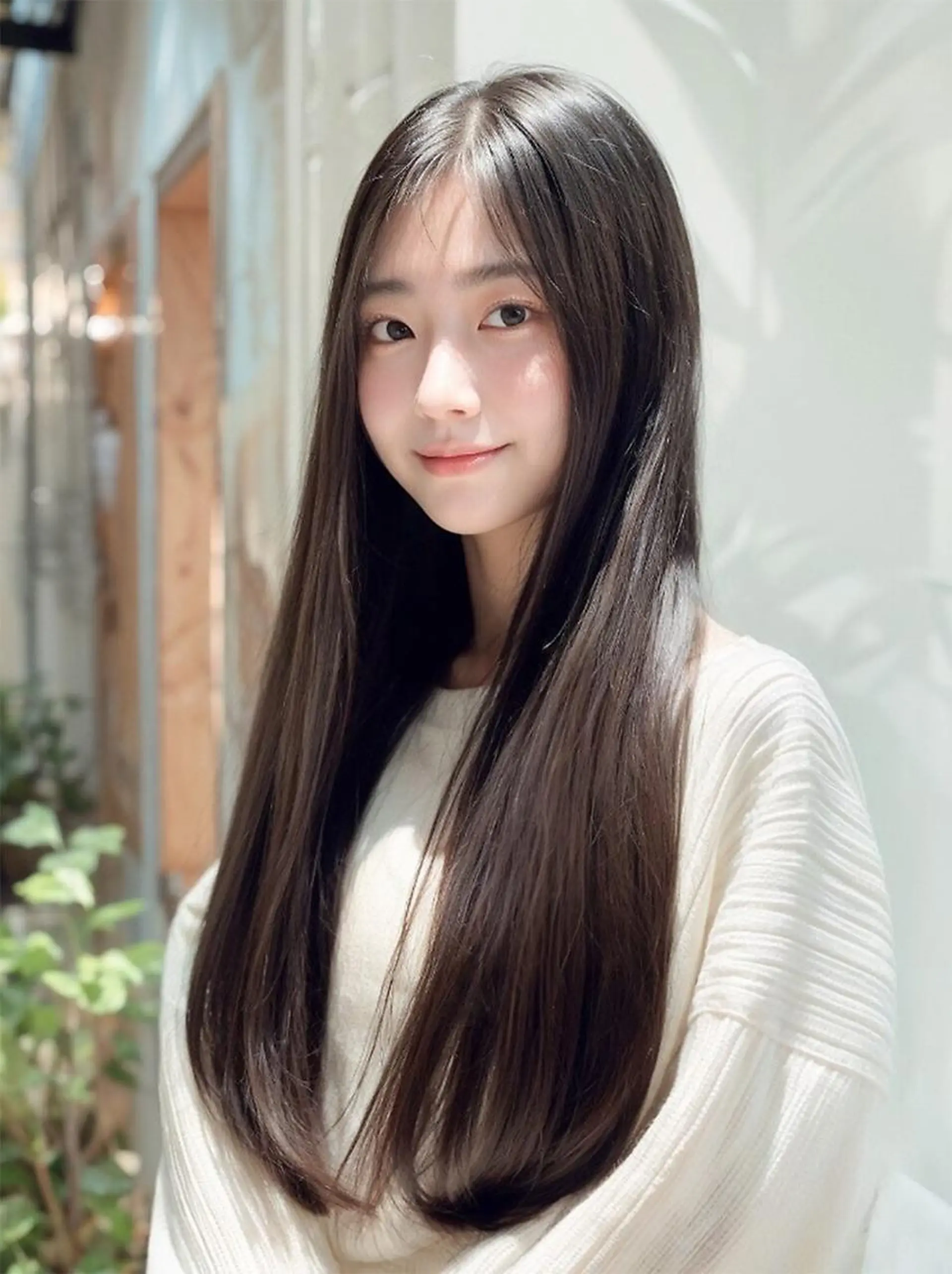 ロング ボブ 髪質改善 レイヤーカット 縮毛矯正 トリートメント カット トリートメント Mina/岡山/矯正 ブリーチ/レイヤーのヘアスタイル