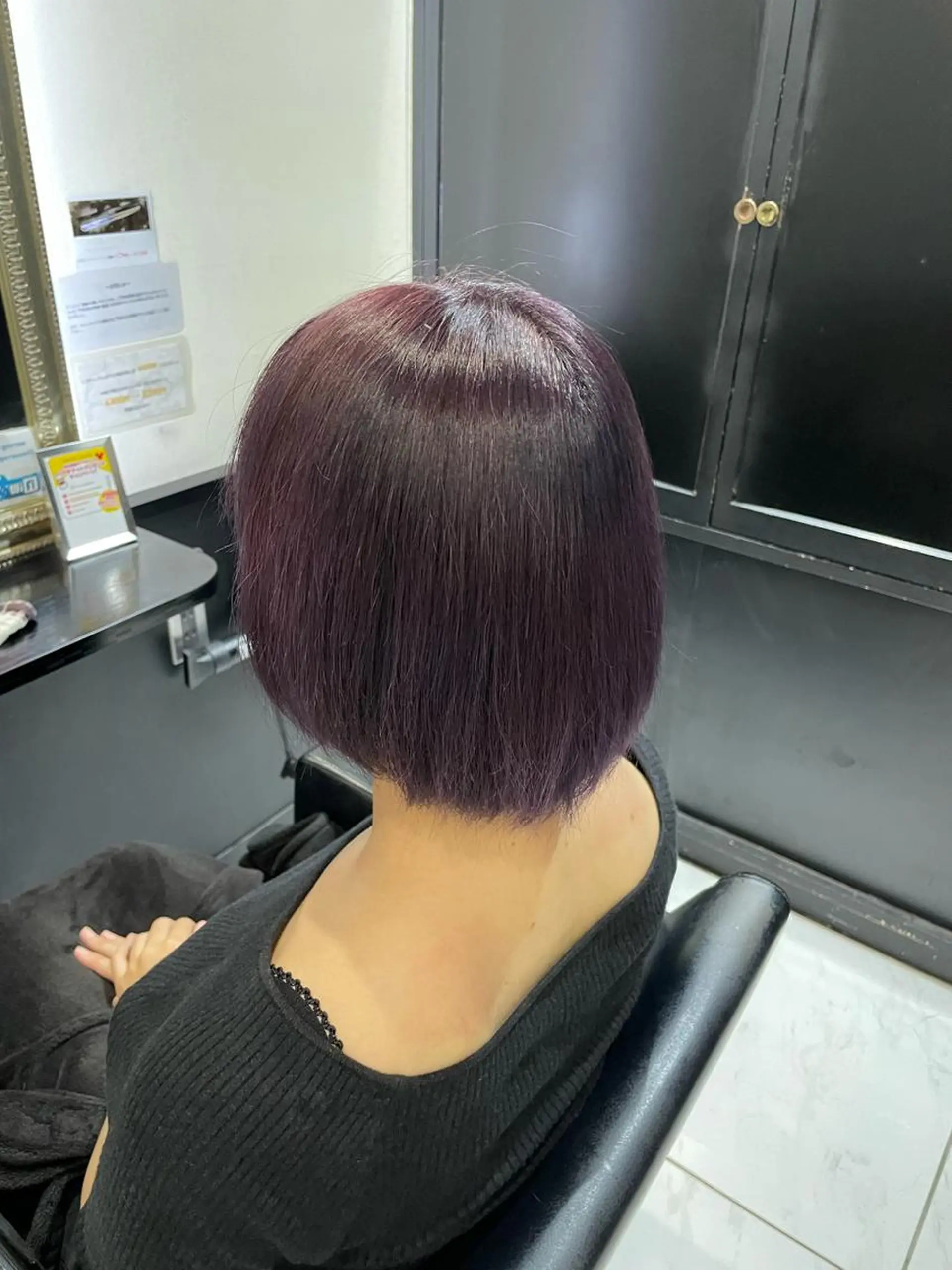 ミディアム カラー ブリーチ 長田 麻友子のヘアスタイル