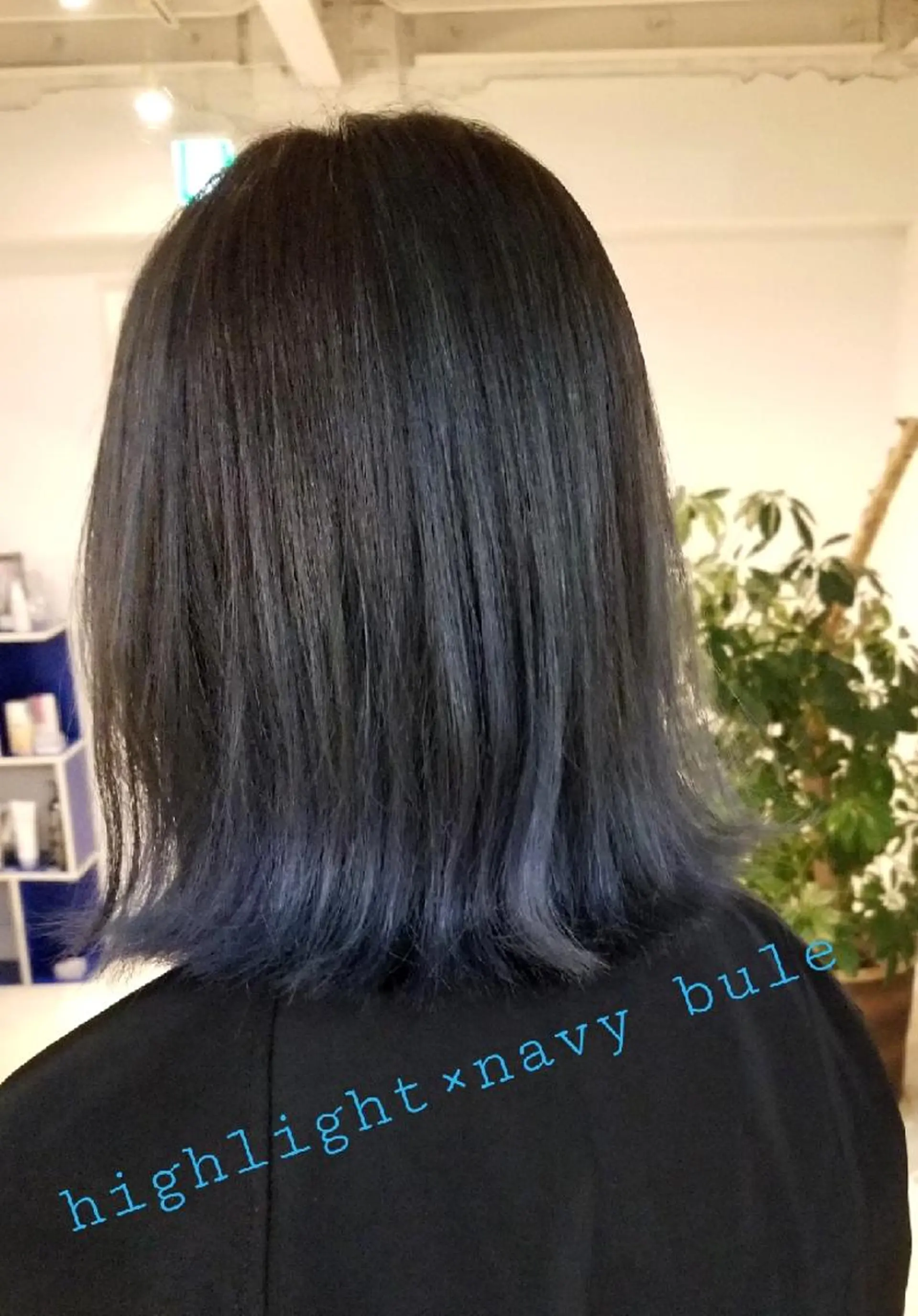 ミディアム カラー バレイヤージュ ブリーチ ブルーカラー ネイビーカラー レイヤーカット ✨デザインカラー✨ 中澤秀章のヘアスタイル