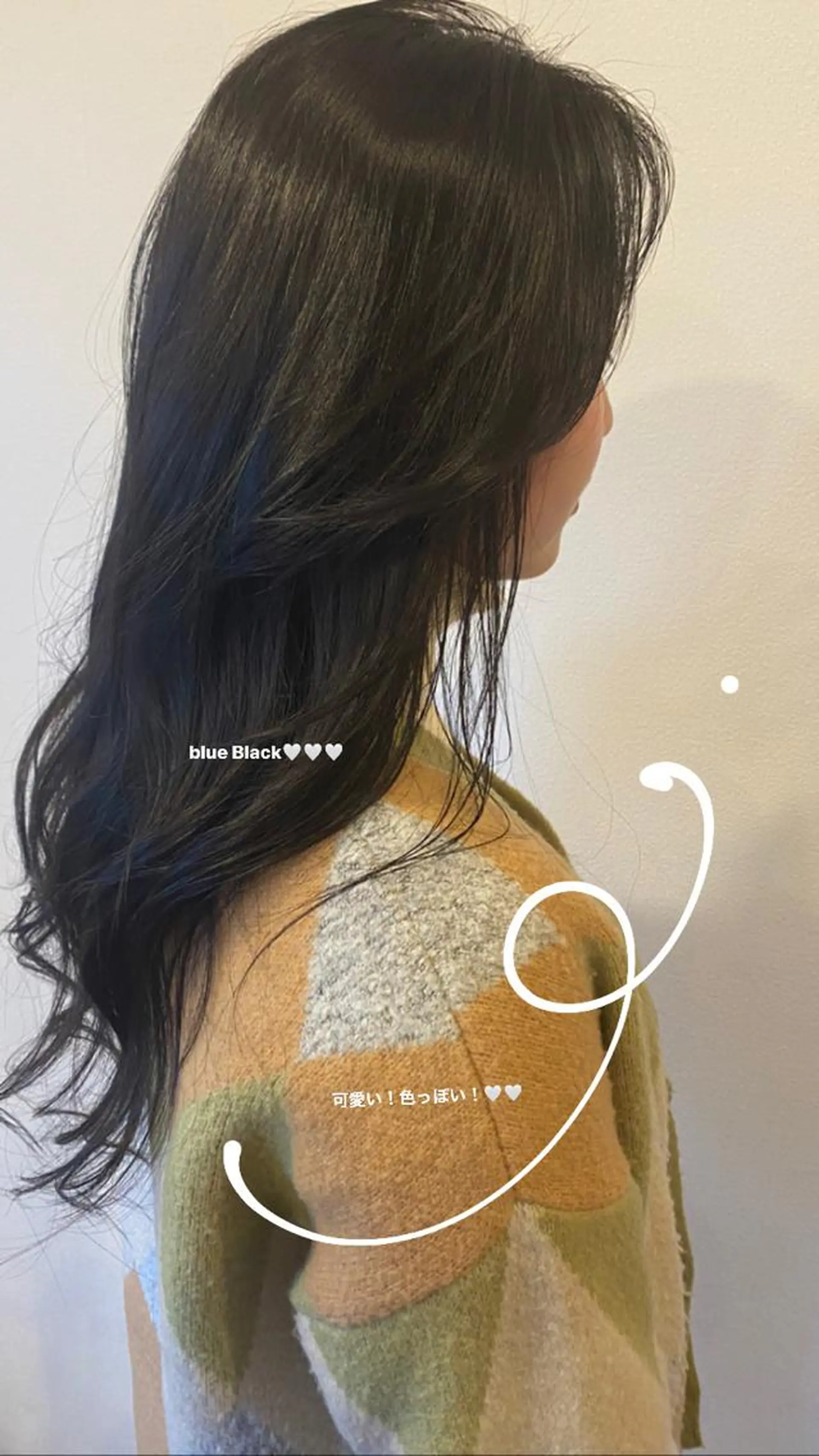 ロング カラー 黒髪 ブルーカラー ブルーブラック ダメージレスサロン✨ kayo🌱のヘアスタイル
