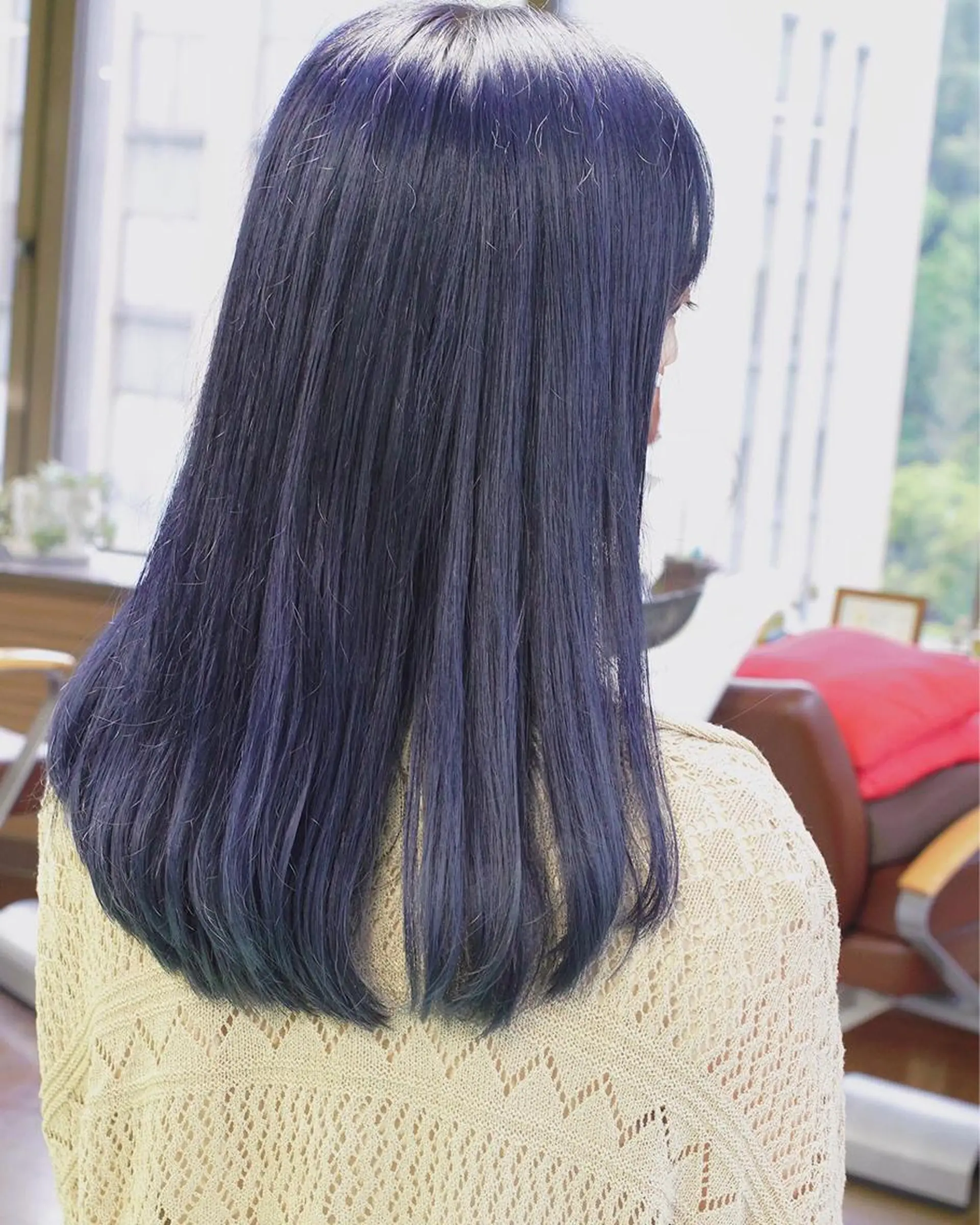 セミロング カラー ブルーカラー ネイビーカラー ヘアカラー 土居 正季のヘアスタイル