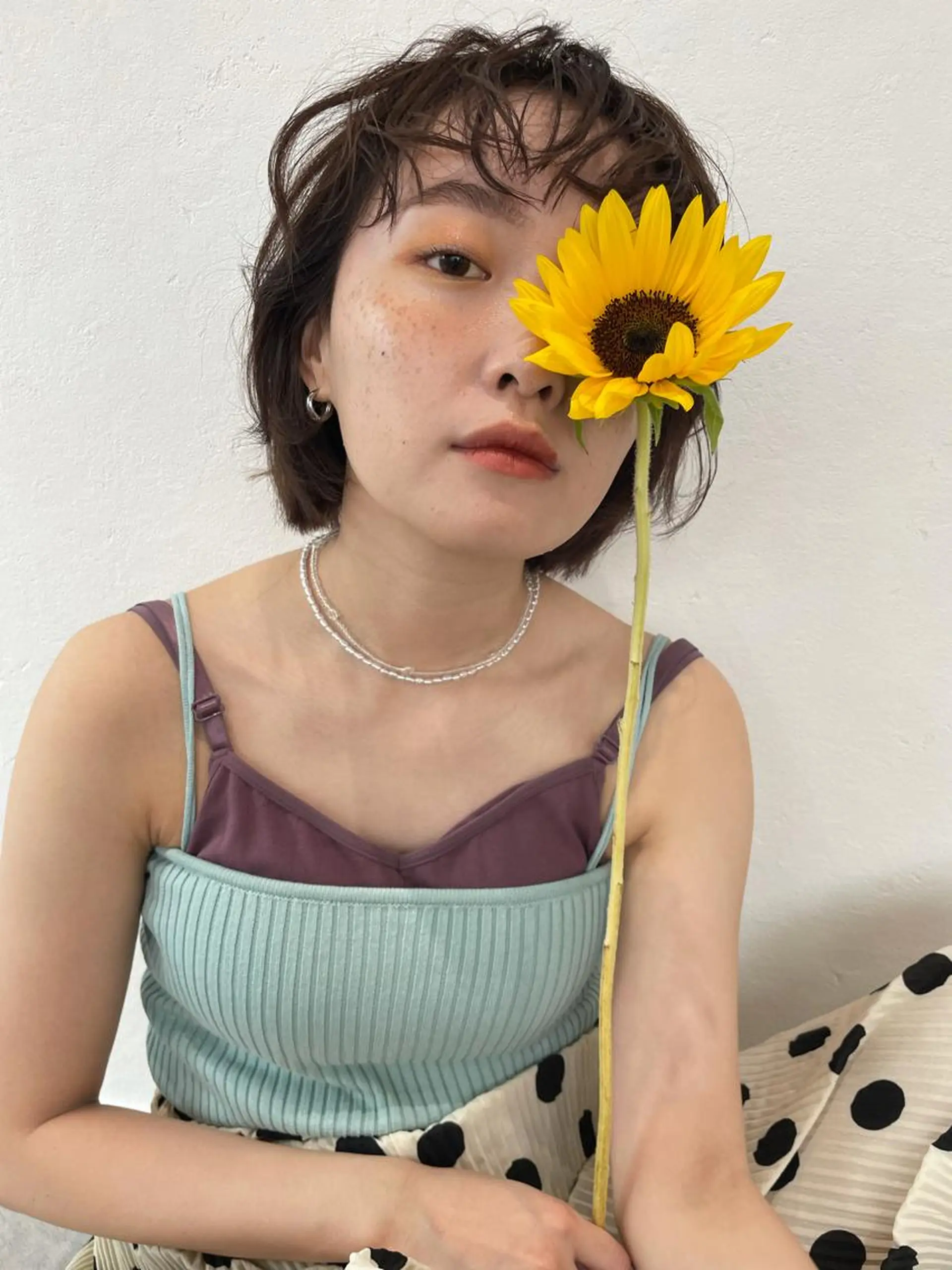 ショート カラー パーマ ヘアアレンジ satsuki 暖色・ブラウンカラーのヘアスタイル