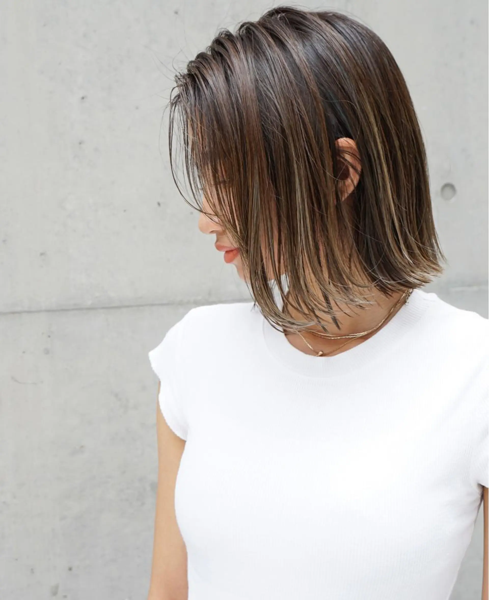 ミディアム カラー ヘアカラー トリートメント ヘアセット 🩵ボブ/レイヤー /髪質改善🩵のヘアスタイル