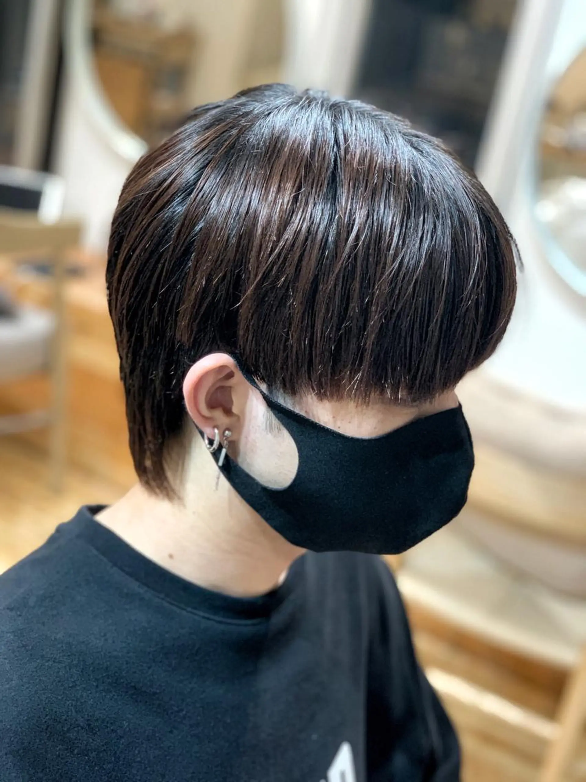 ミディアム メンズ メンズ韓国風 韓国マッシュ マッシュウルフ マッシュ メンズウルフカット カット ヘアセット メンズStylist 山根慧のヘアスタイル