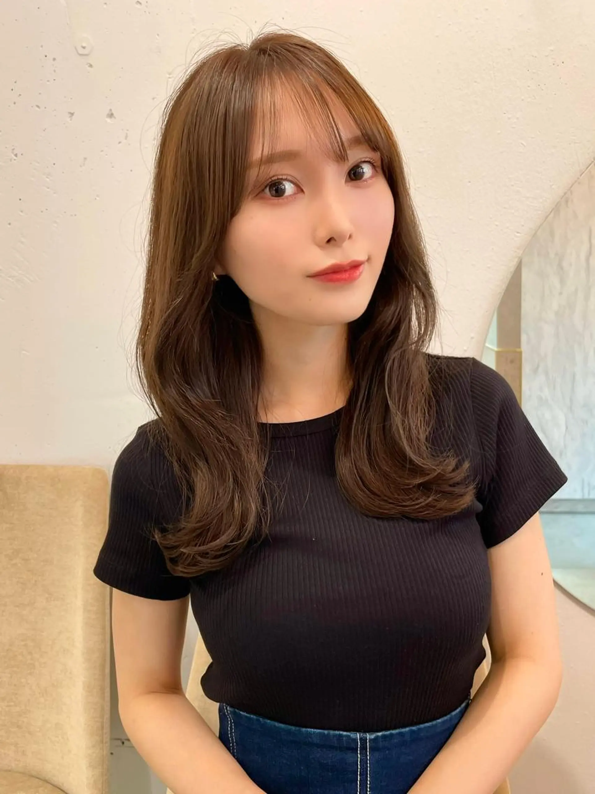 セミロング カラー カット ヘアカラー トリートメント 韓国ヘア🤍顔周り/ 髪質改善✨/林遼一郎のヘアスタイル