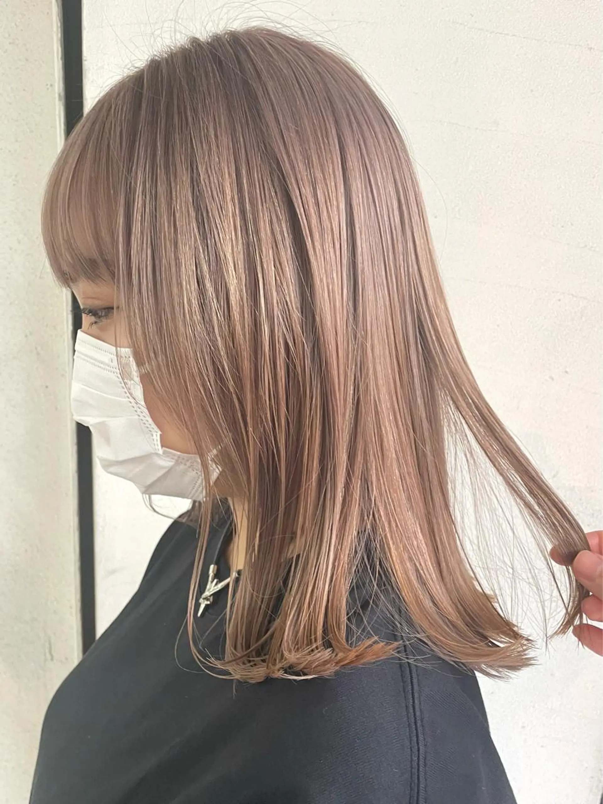 ミディアム カラー ブリーチ 限定1名撮影モデル 村中衣里のヘアスタイル