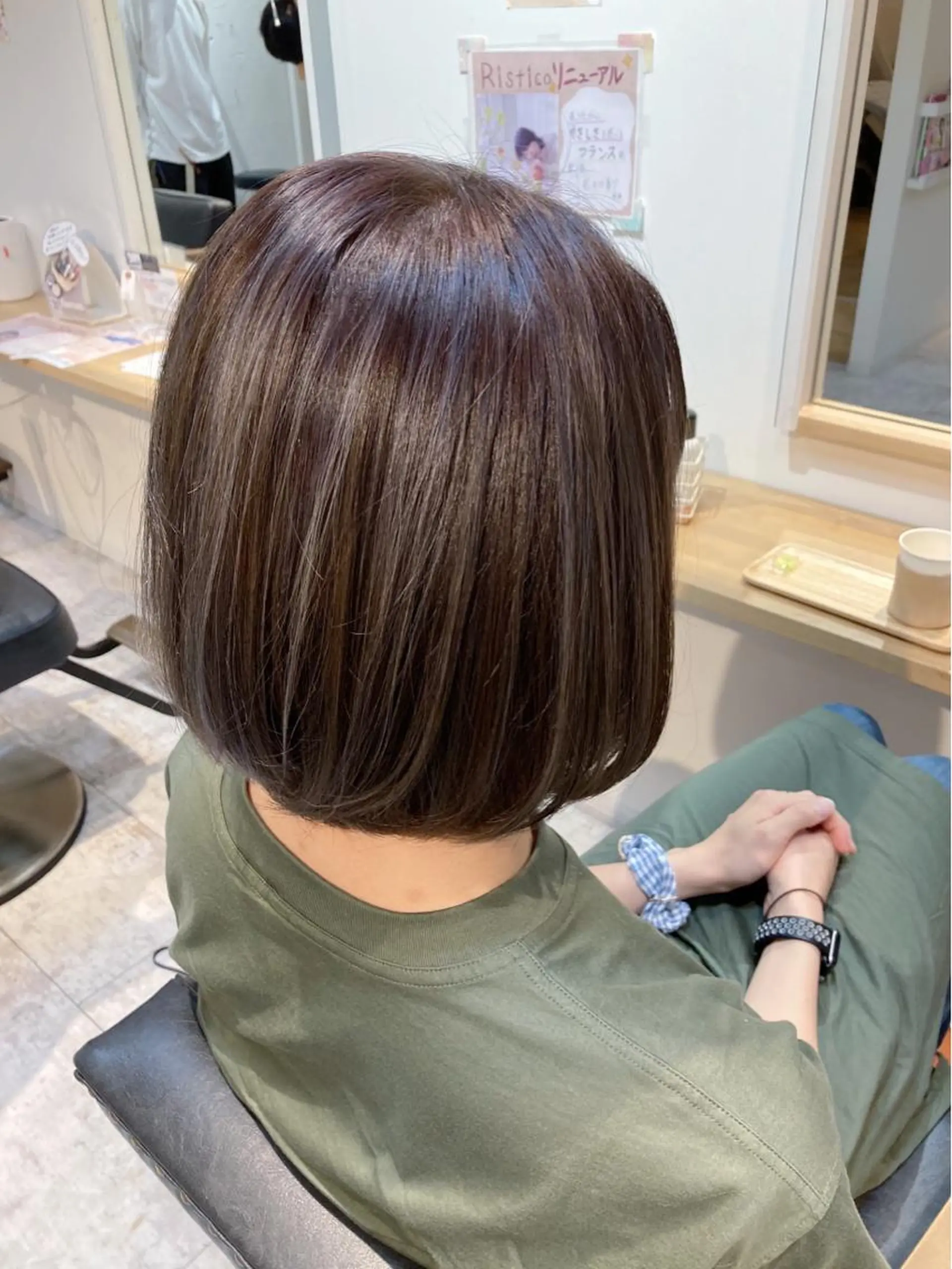 ミディアム ハイライト カット ヘアカラー トリートメント 【女性指名No.1】 西口直子のヘアスタイル