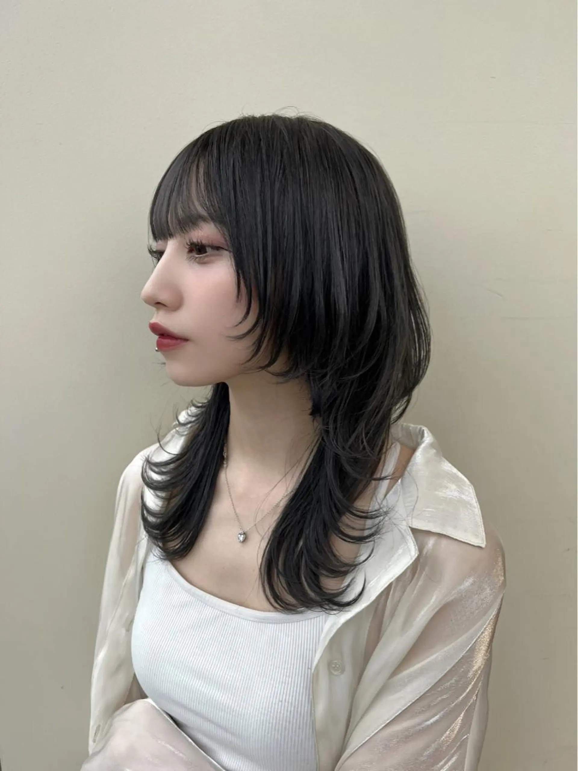 セミロング カット トリートメント 赤羽今日子/レイヤー /盛れる顔まわりのヘアスタイル