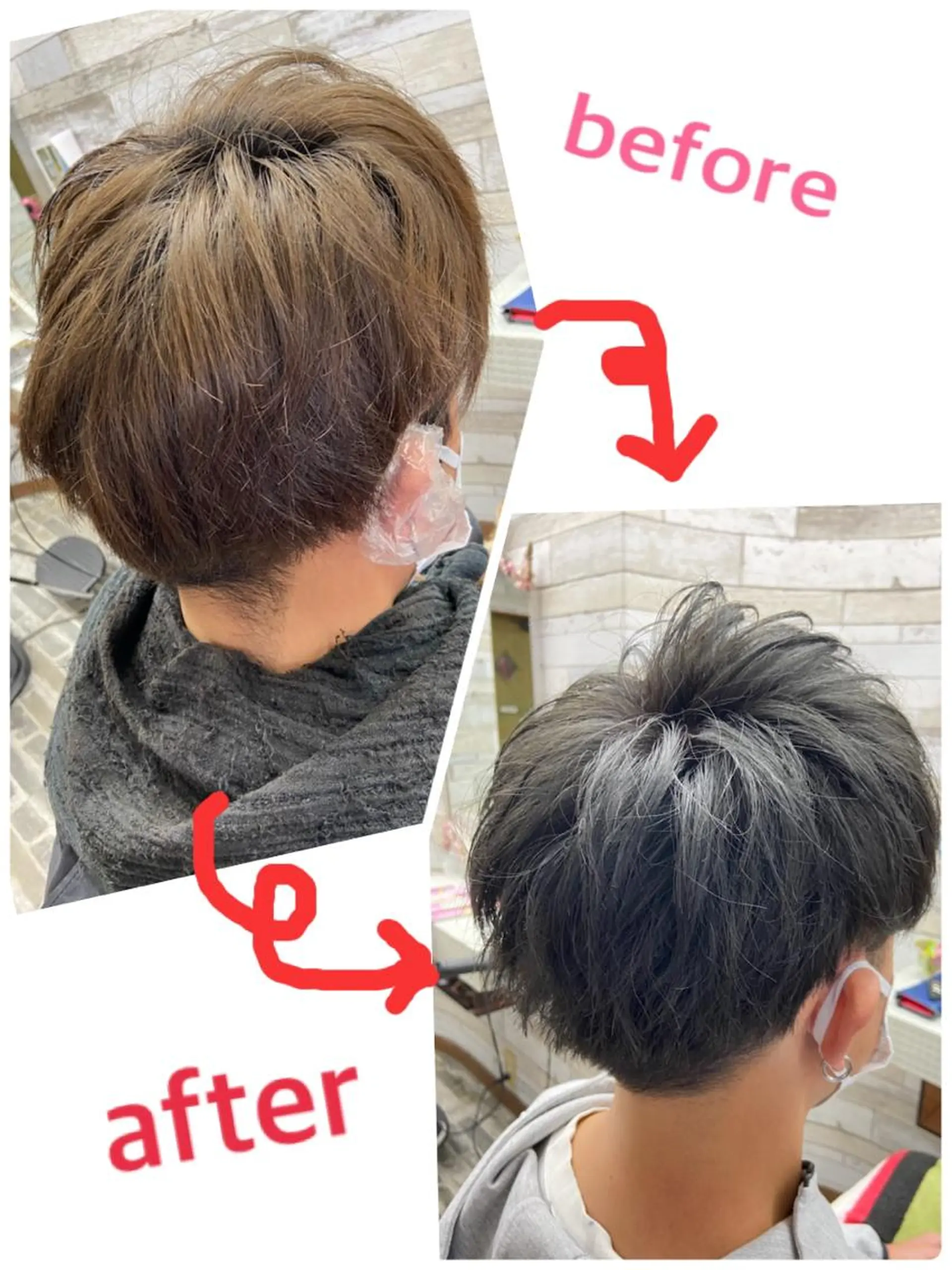 ショート メンズ アッシュ アッシュグレー カット ヘアカラー トリートメント 大坪 拓斗のヘアスタイル