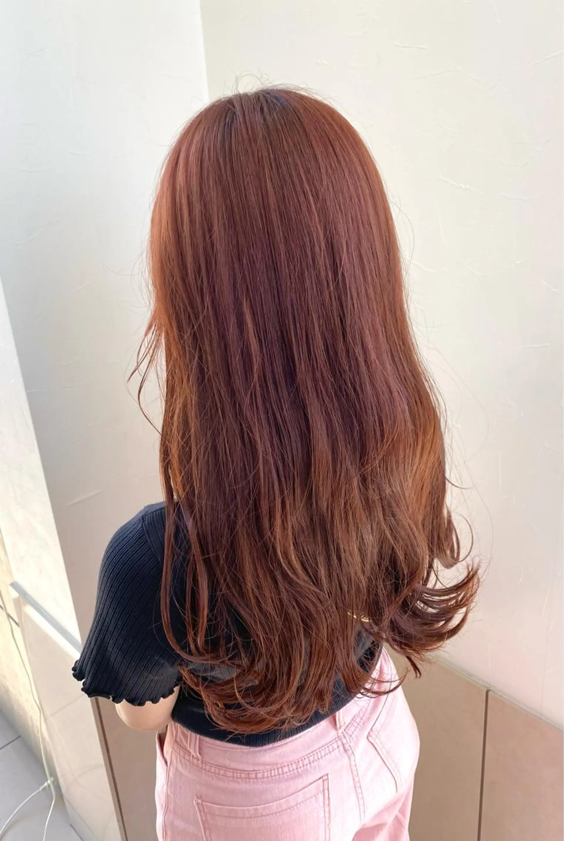 ロング カラー ブラウンカラー オレンジ オレンジブラウン 川合 勇気のヘアスタイル