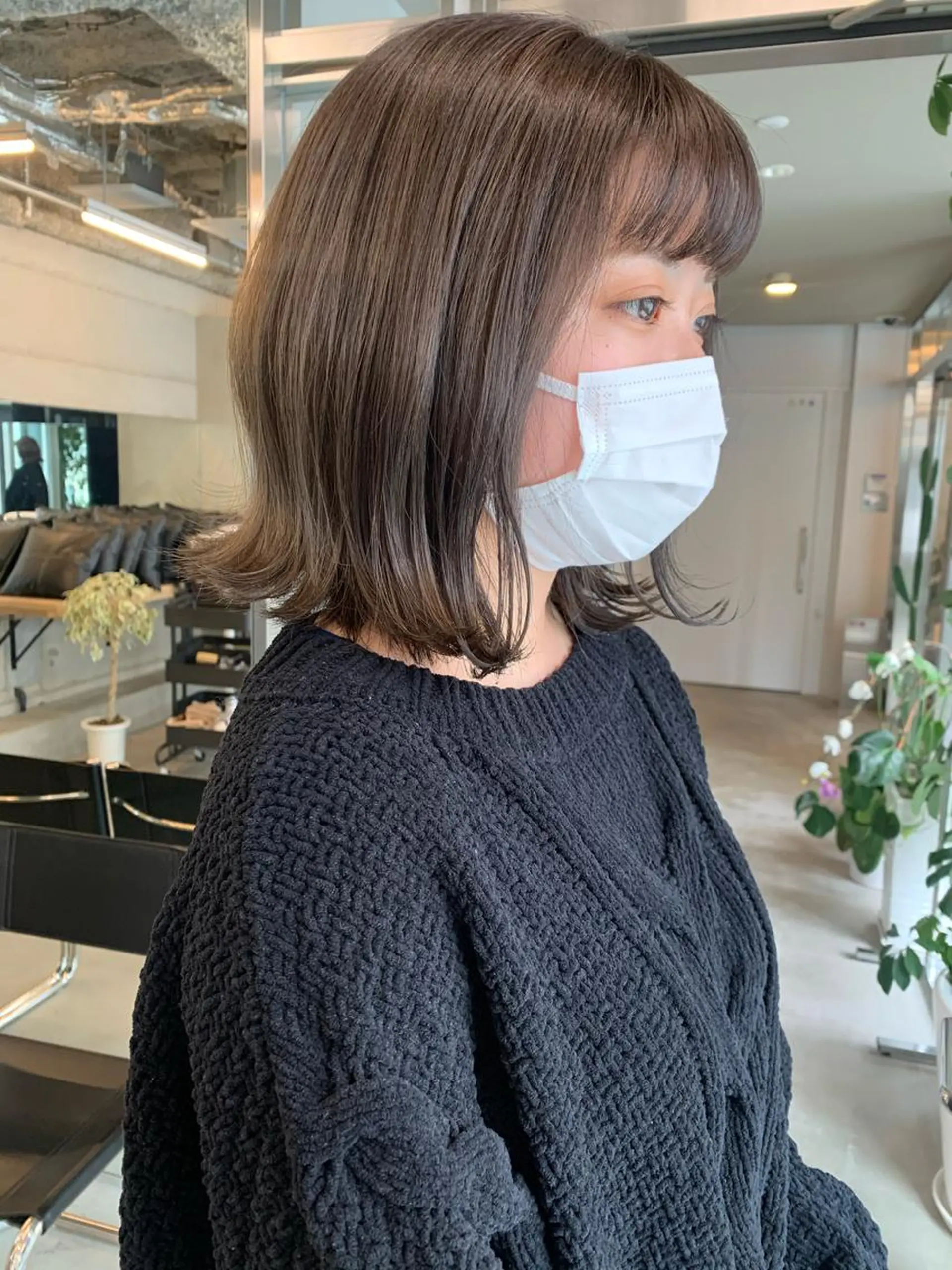 ミディアム カラー カット ヘアカラー トリートメント ヘッドスパ 透明感/オリーブ/ グレージュ/YUKAのヘアスタイル