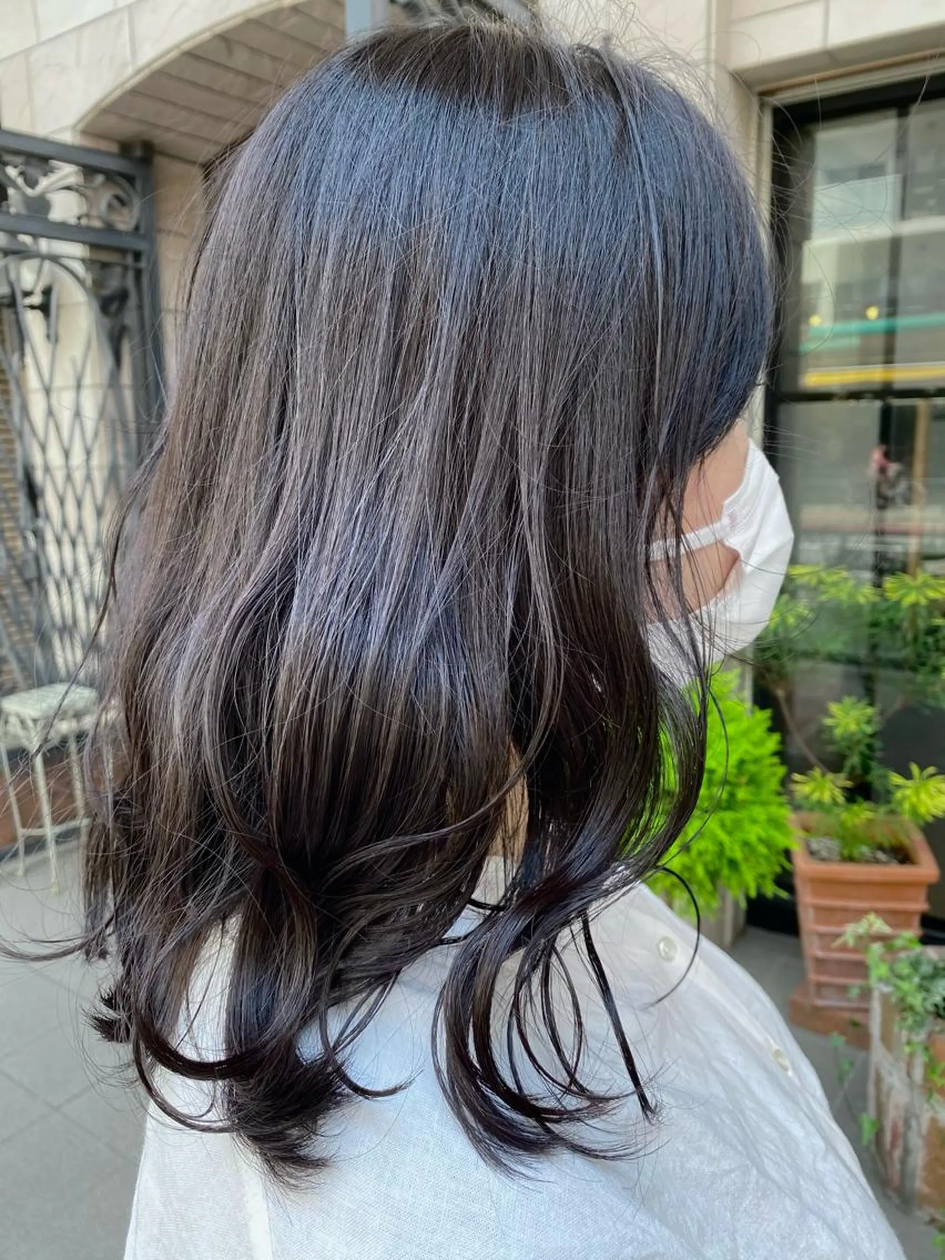 セミロング カラー 黒髪 透明感カラー カット ヘアカラー トリートメント 特殊カラー特化 ✂️SHIAN フジのヘアスタイル