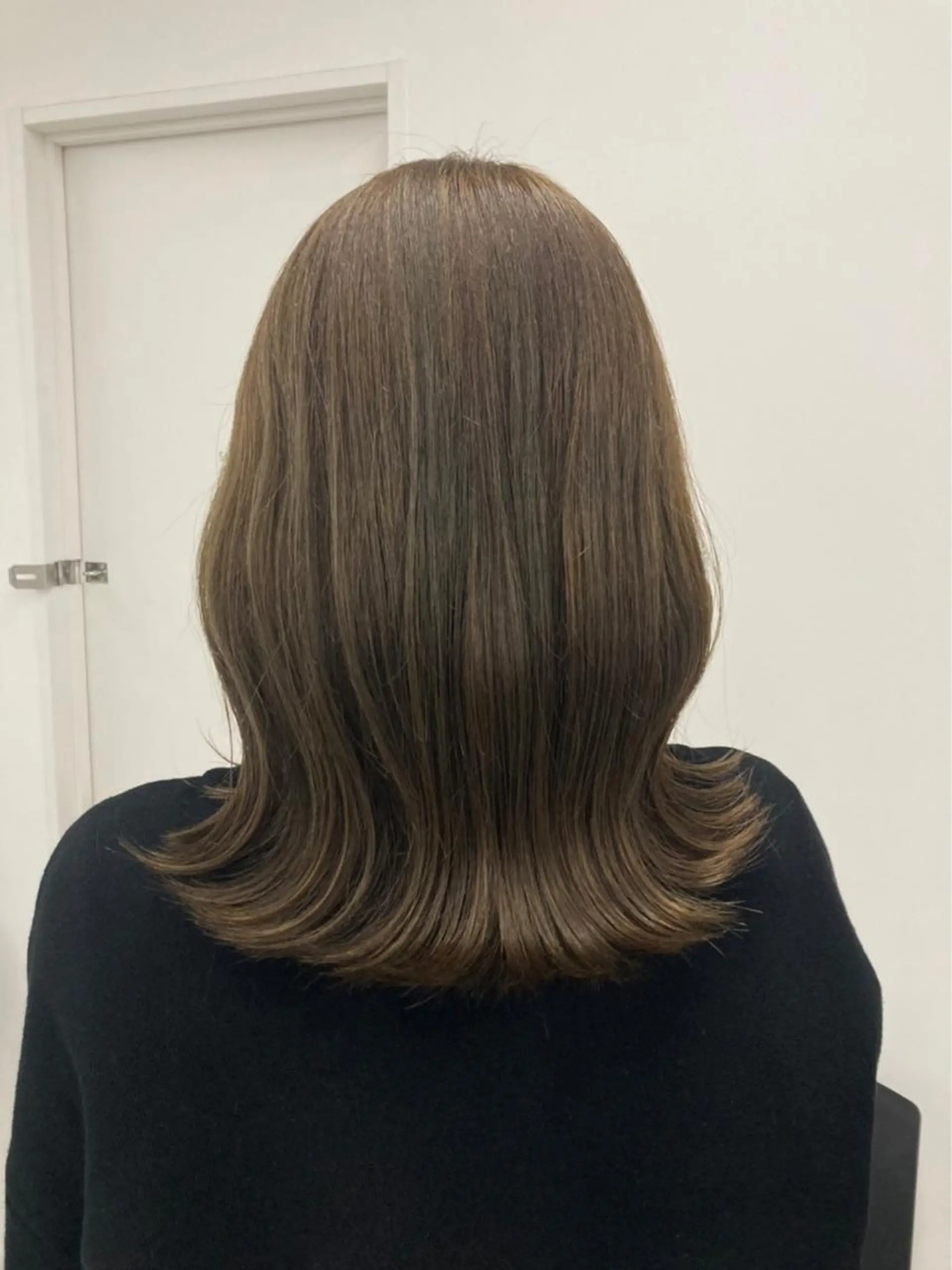 セミロング カラー ベージュカラー 黒髪 ブリーチ ブルーカラー ブルーブラック ヘアカラー トリートメント ヘッドスパ ヘアセット 🤎MISAKI 艶髪カラー🤎のヘアスタイル