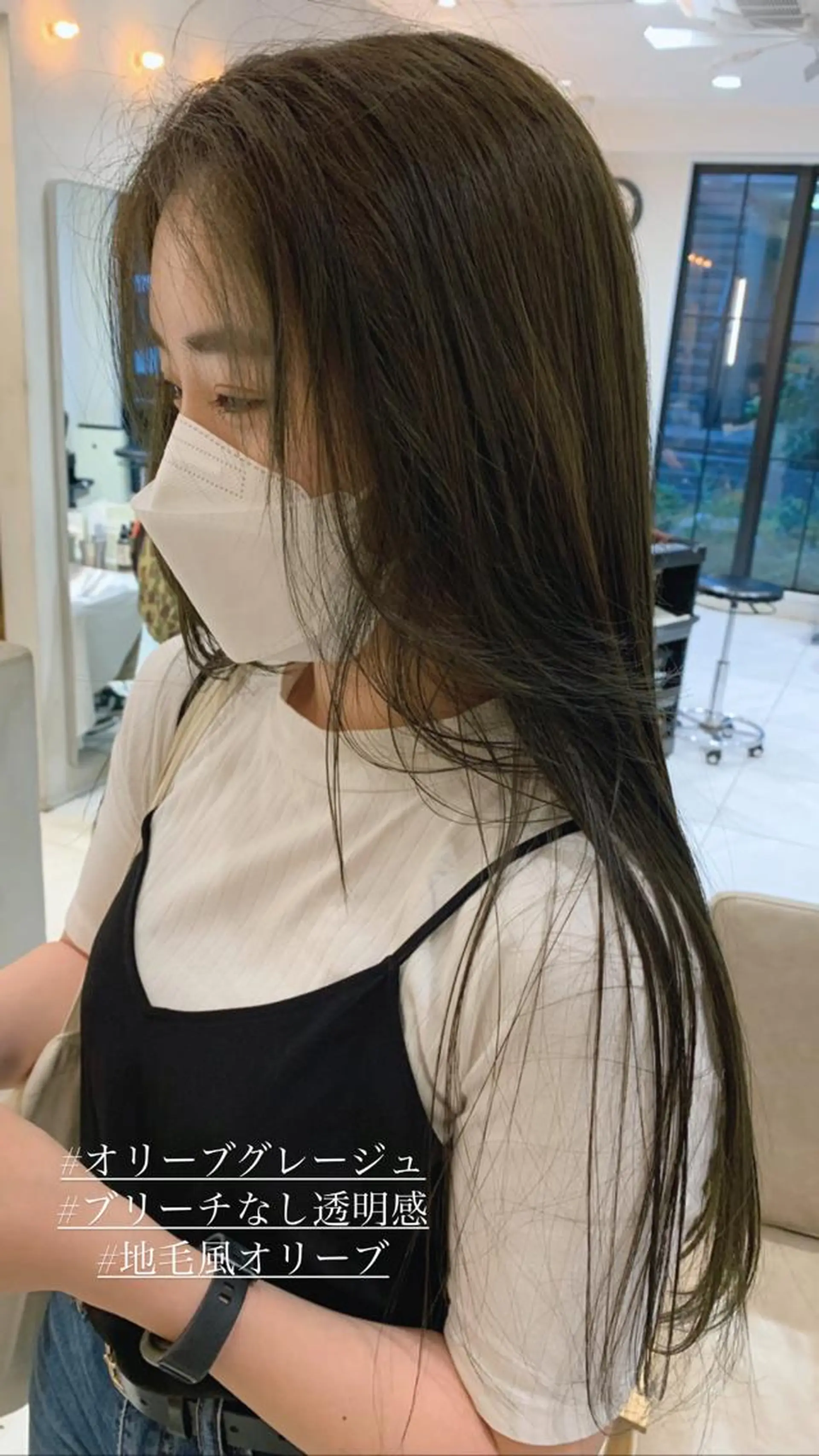 セミロング カラー グレージュ オリーブグレージュ オリーブグレー TENELE所属・チバ タクミのヘアスタイル