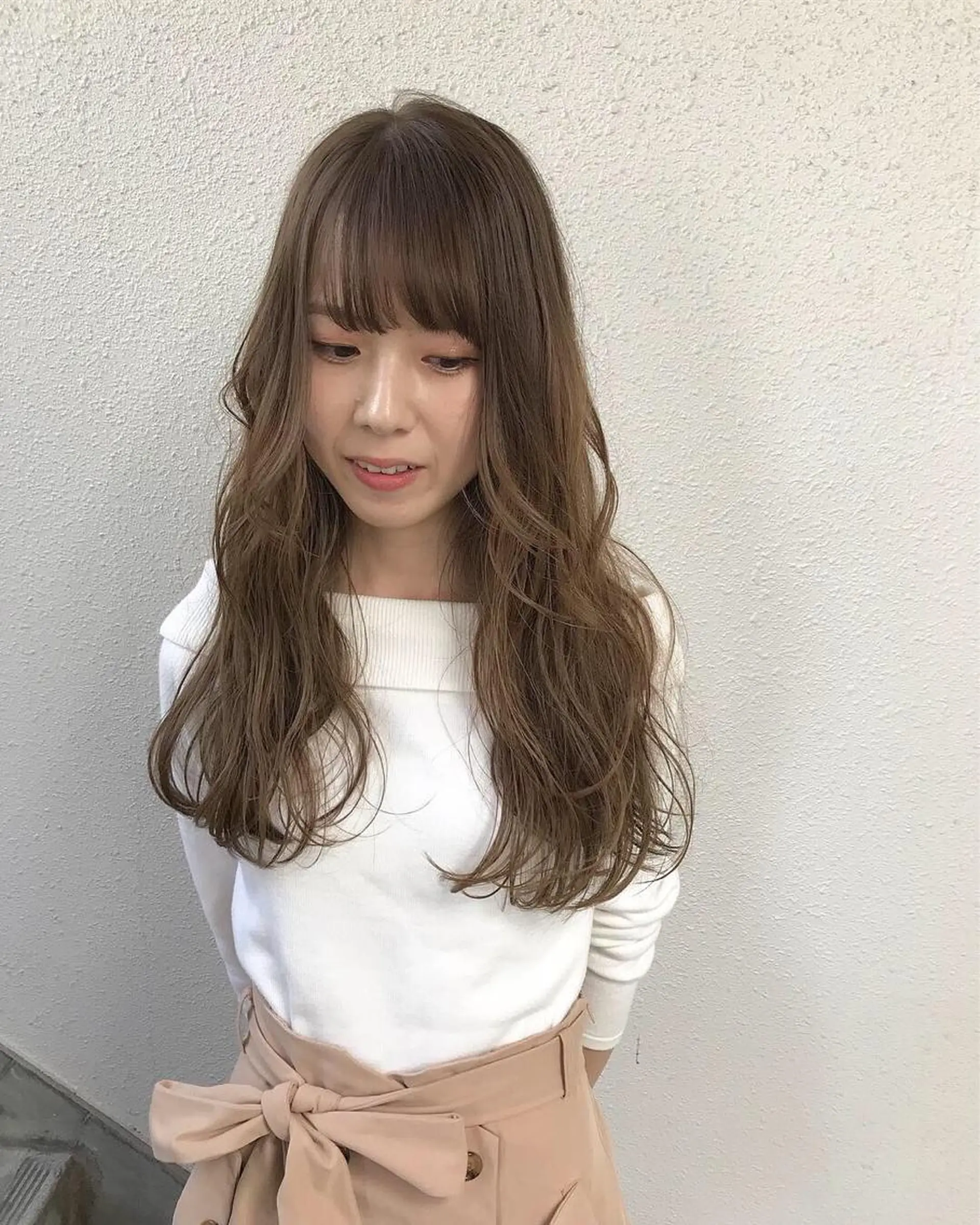 ロング カラー ブリーチ グレージュ ブリーチなしカラー インナーカラー/天神 ブリーチ/吉田のヘアスタイル