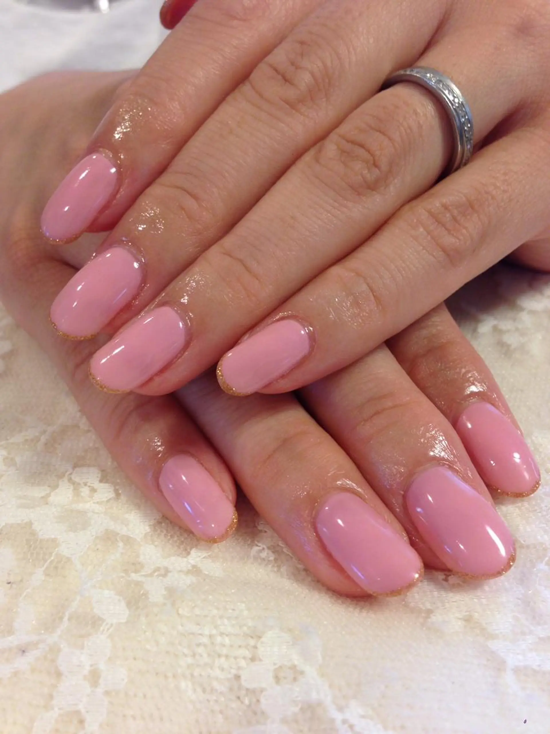 ネイル ラメ(グリッター) ワンカラーネイル ハンドネイル 手塚 里奈のネイルデザイン