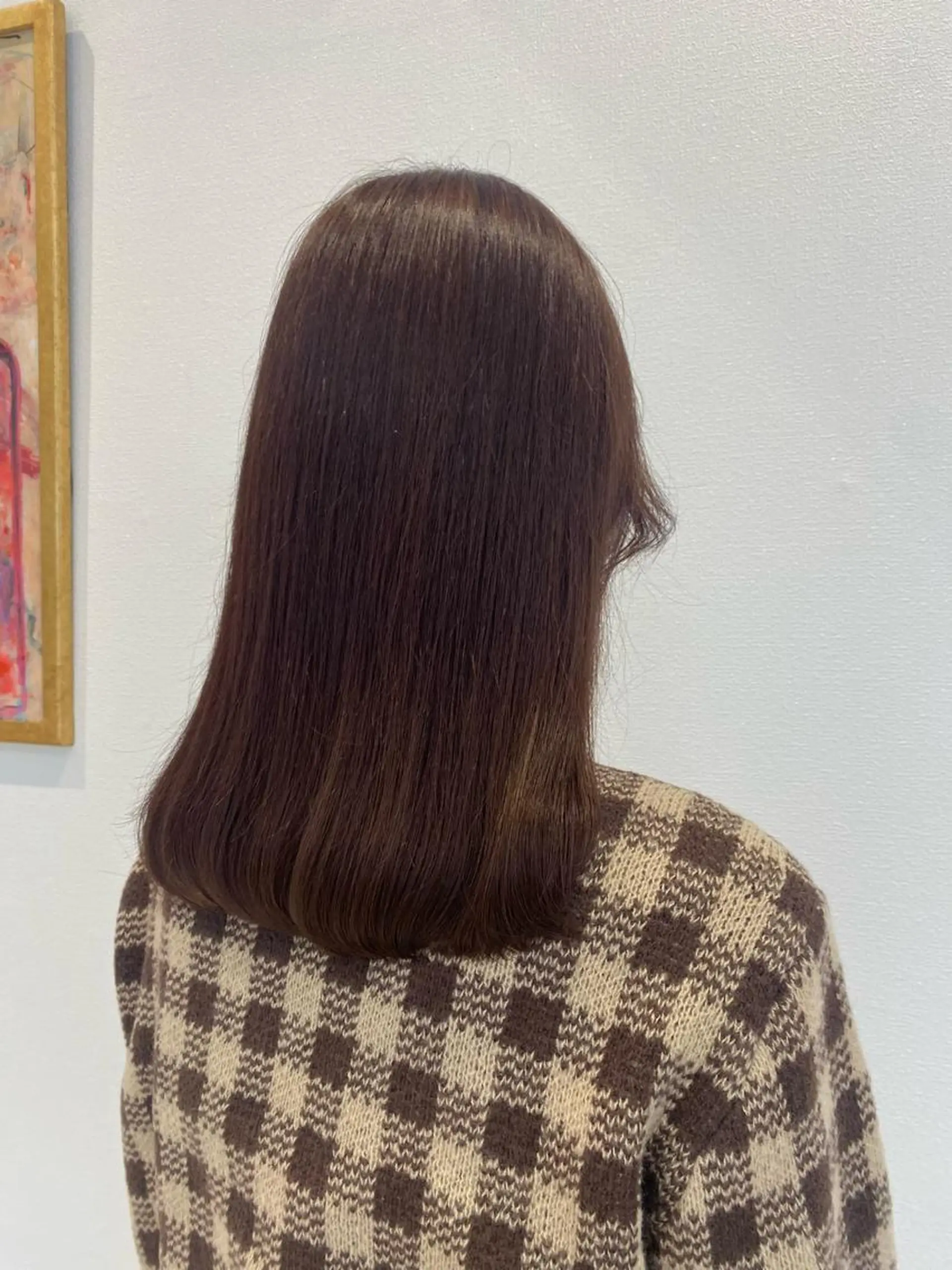 セミロング チョコレートブラウン カット トリートメント maki💖 レイヤー/髪質改善のヘアスタイル