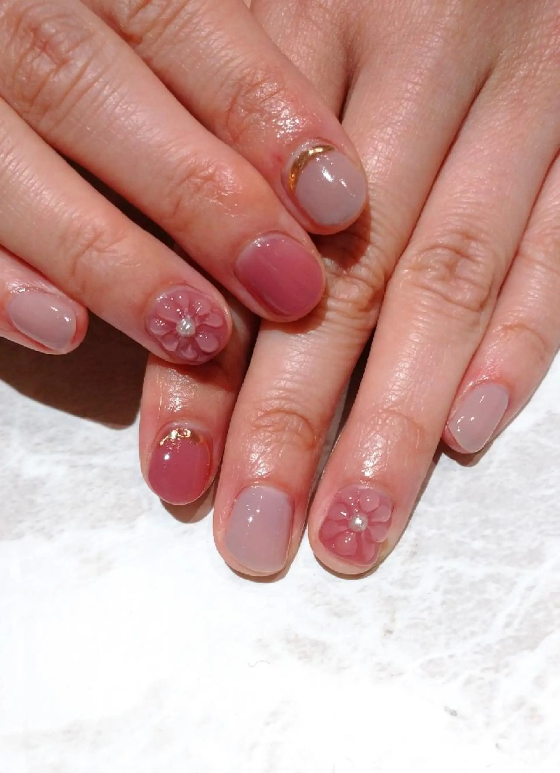 ネイル フラワーネイル ぷっくりネイル ハンドネイル 會田 瑠衣のネイルデザイン
