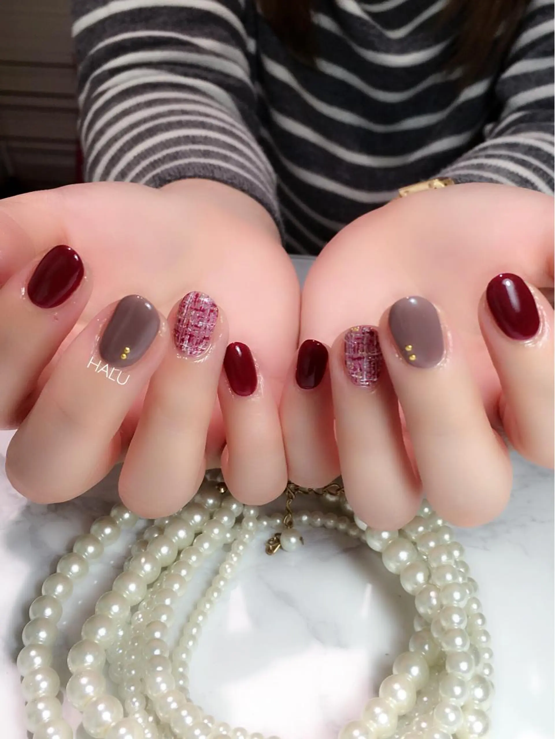 ネイル ツイードネイル HALU ハルのネイルデザイン