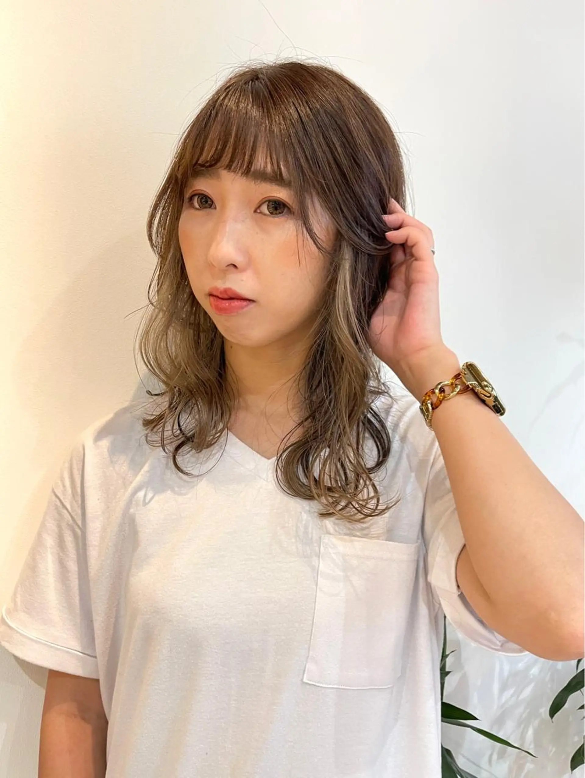 セミロング カラー ベージュカラー ホワイトベージュ 【AMANEQ】 yuka🦋のヘアスタイル