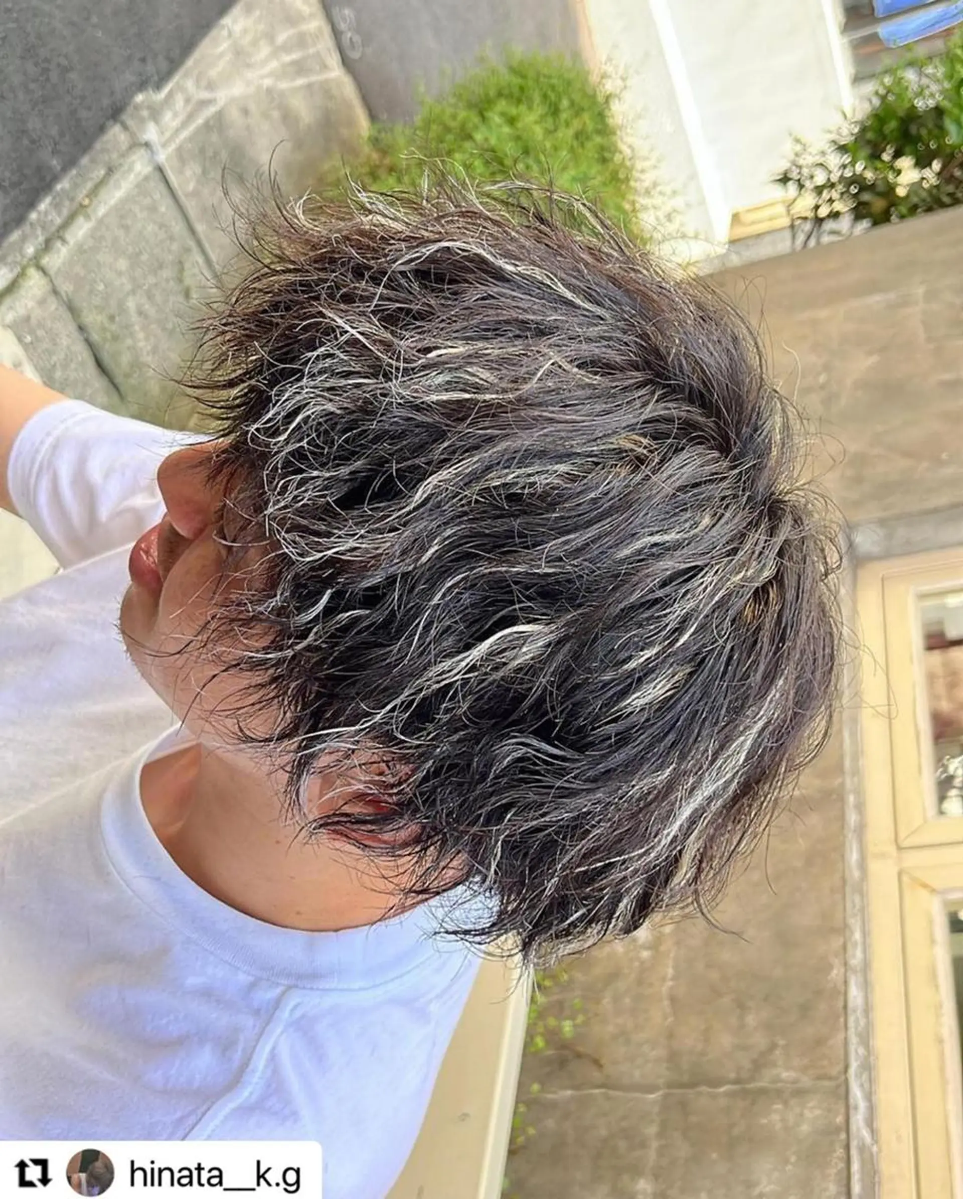 ショート カラー パーマ メンズ マッシュ メンズパーマ プードルパーマ メンズウルフカット ショートヘア 🩷Eny terrace🩷のヘアスタイル