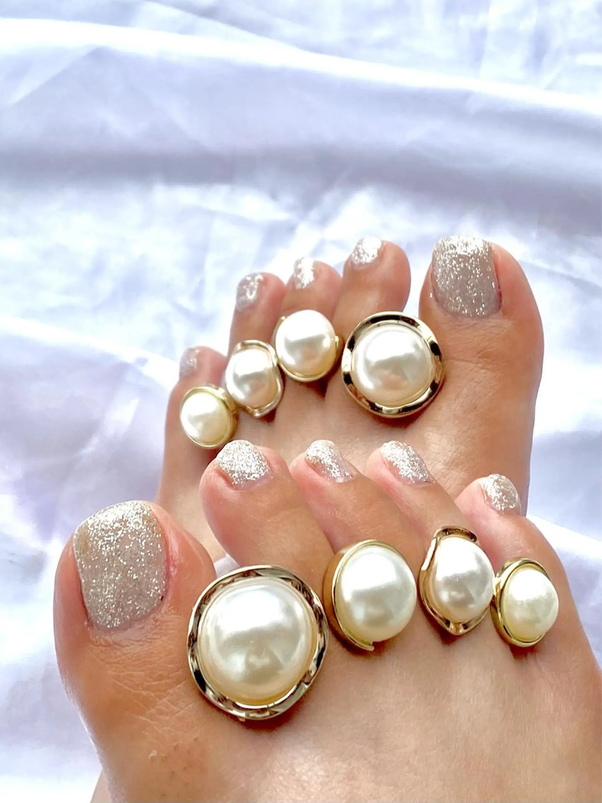 キッズ ネイル フットネイル ジェルネイル ラメ(グリッター) ワンカラーネイル フットネイル おうちネイルサロン RINAのその他イメージ