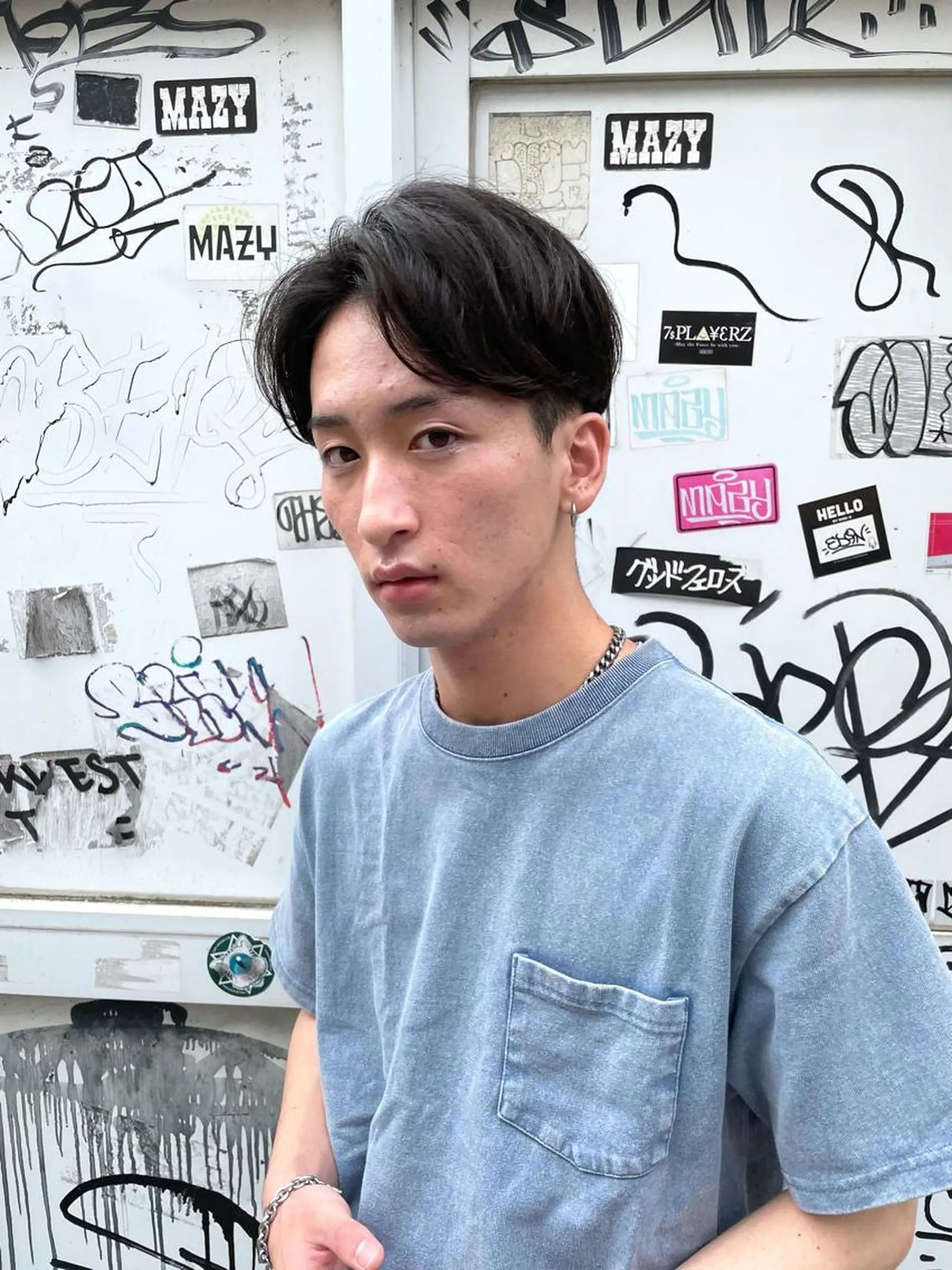 ショート パーマ メンズ センターパート カット ヘッドスパ 【東北メンズヘア1 位受賞🥇】本間祐太のヘアスタイル