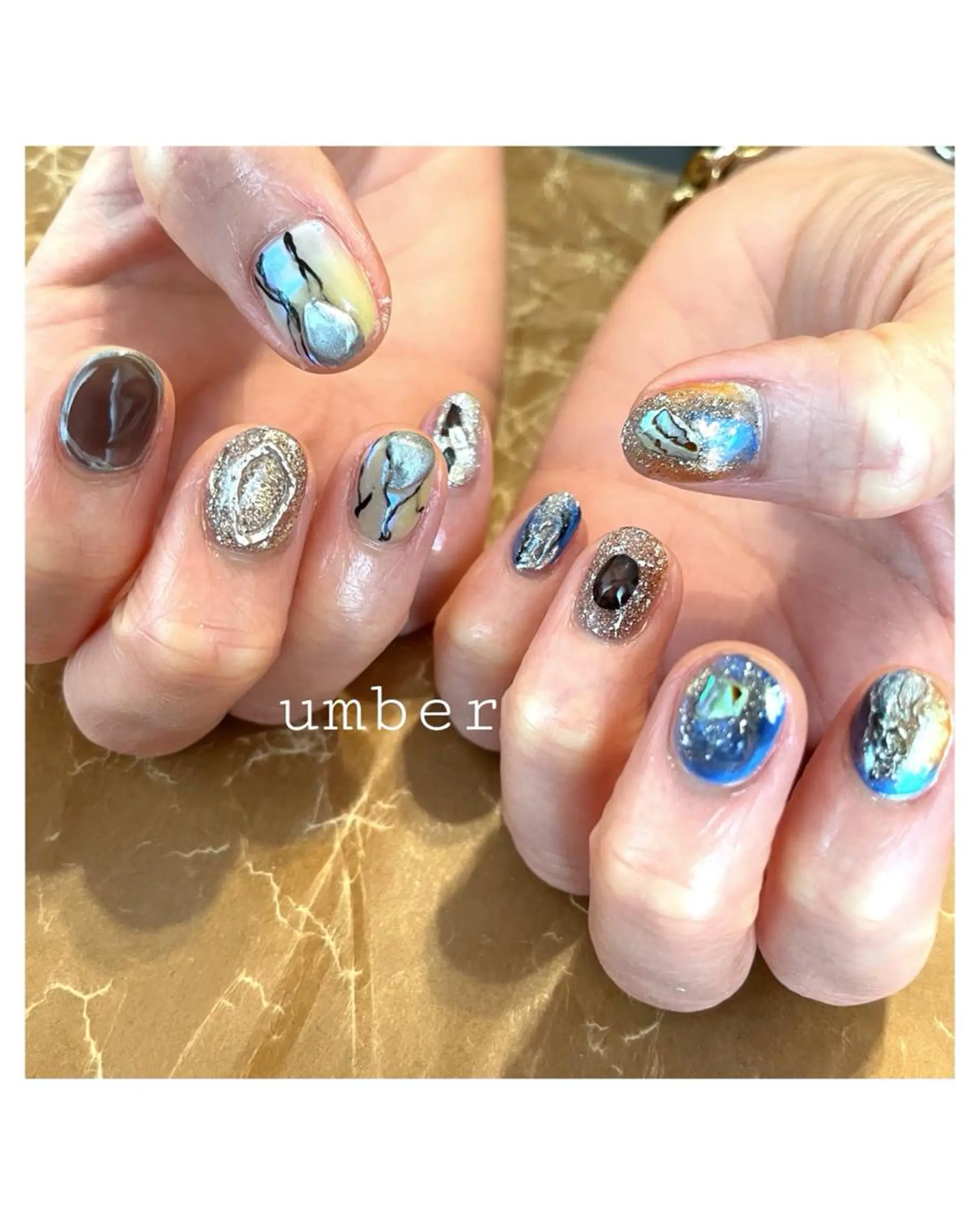 ネイル クリアネイル フラッシュネイル フットネイル フレンチネイル マグネットネイル ハンドネイル umber 三茶1分のネイルデザイン