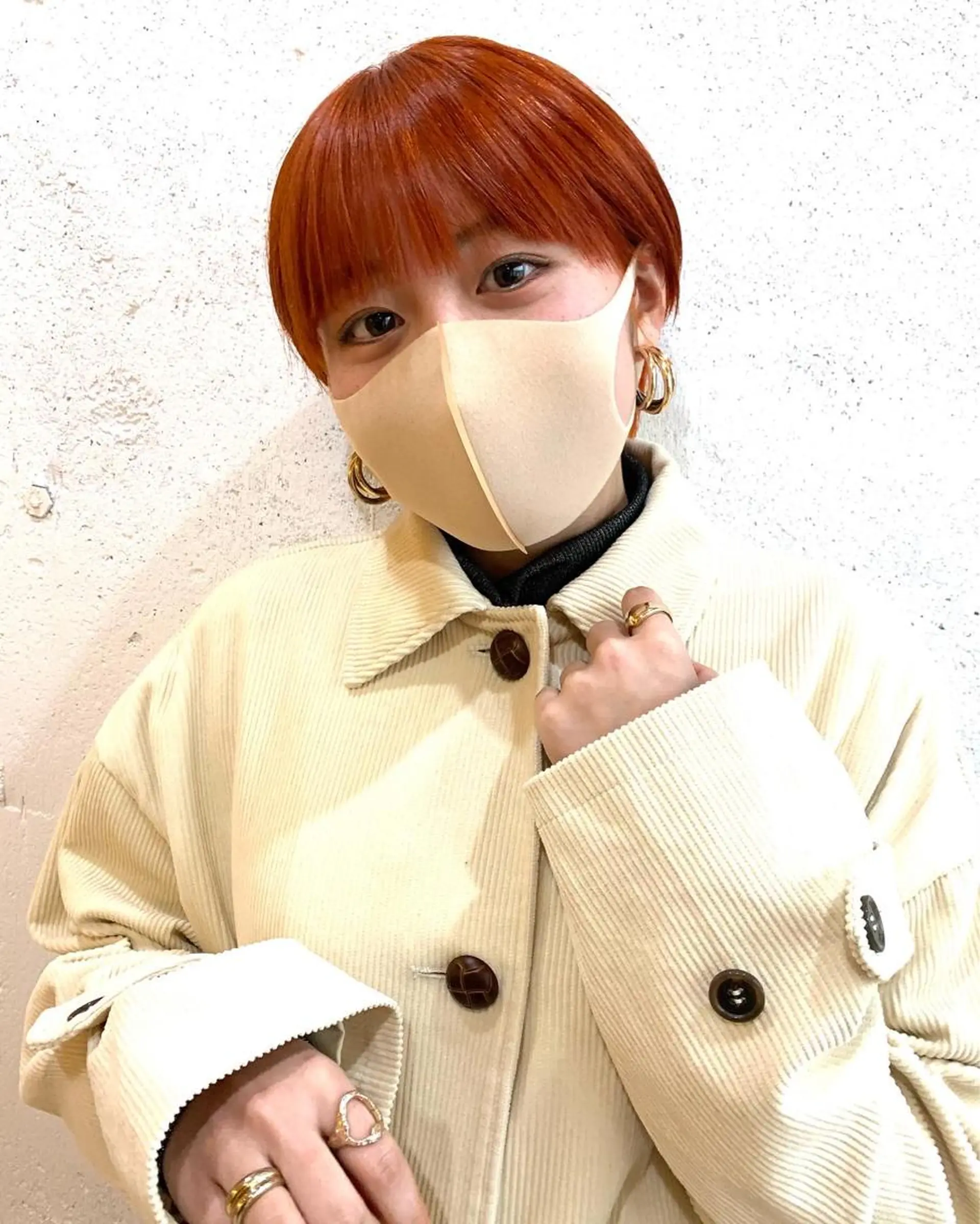 ショート カラー 透明感カラー オレンジ ショートヘア Fuuu《フゥ》所属・シノザキ/薬院/ボブ /ショート/髪質改善のヘアスタイル