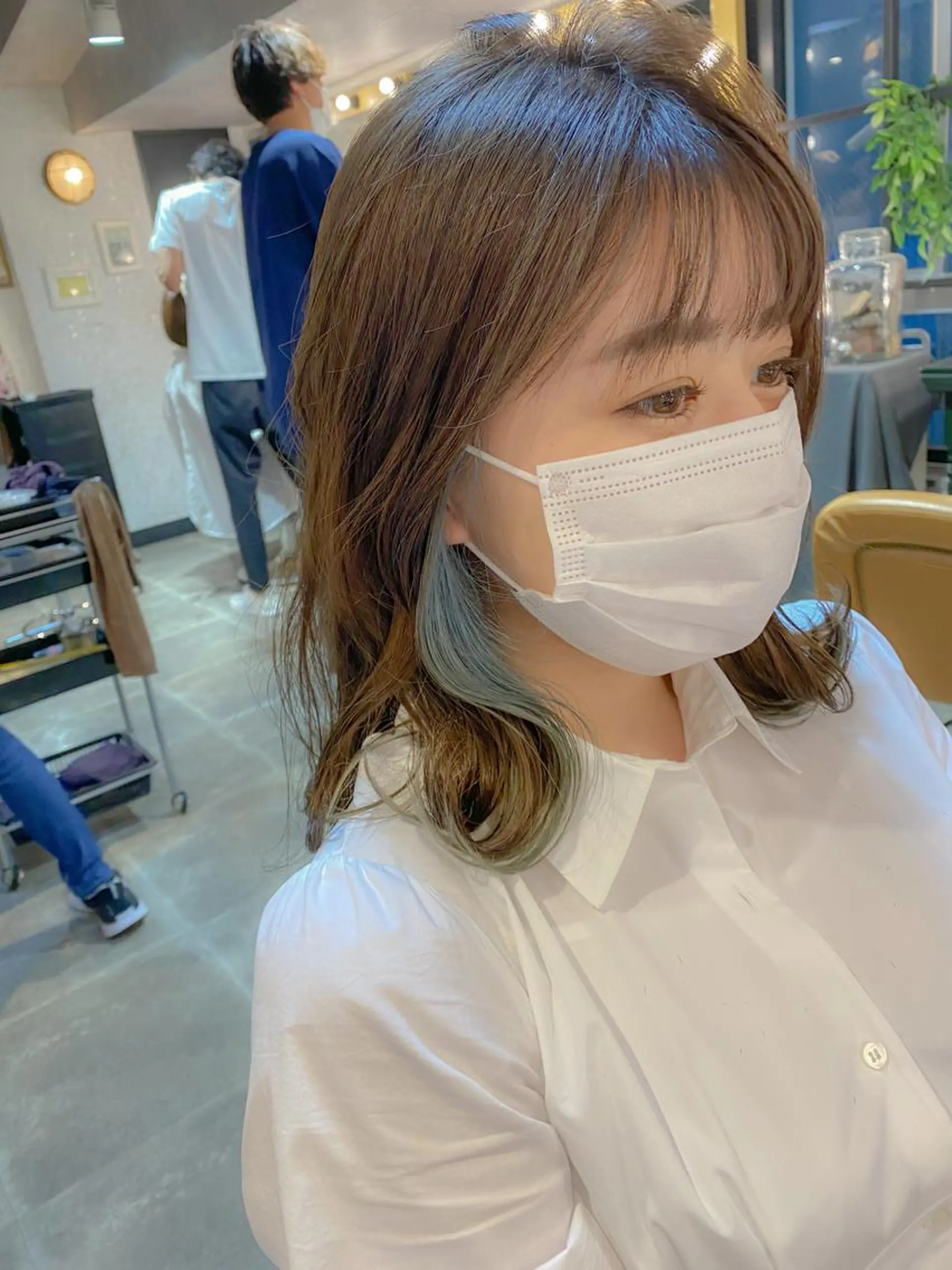 ミディアム カット ヘアカラー トリートメント ボブ/縮毛矯正 髪質改善/もえるのヘアスタイル