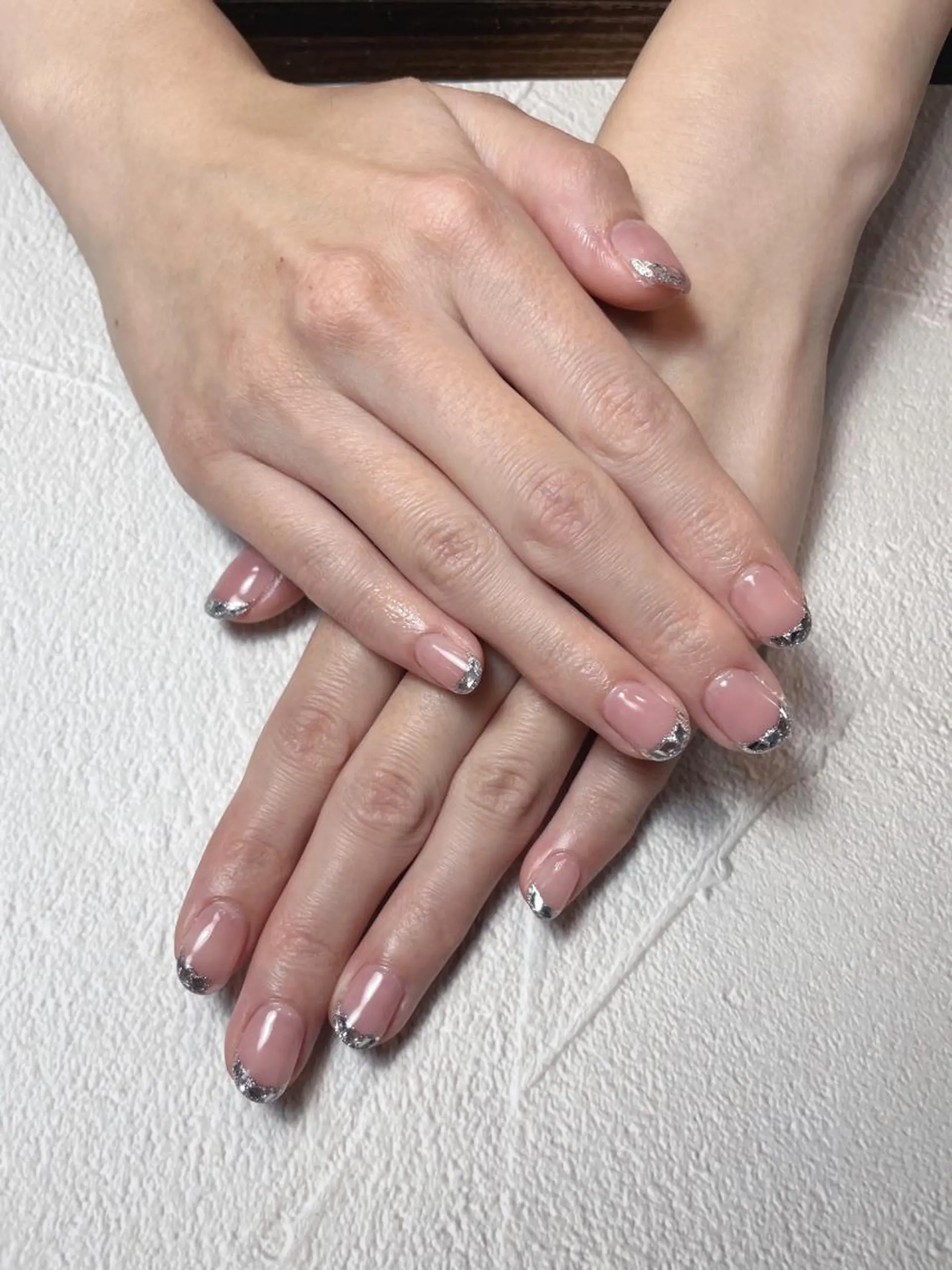 ネイル フレンチネイル ガラスフレンチ BLANC.nail yuuのネイルデザイン