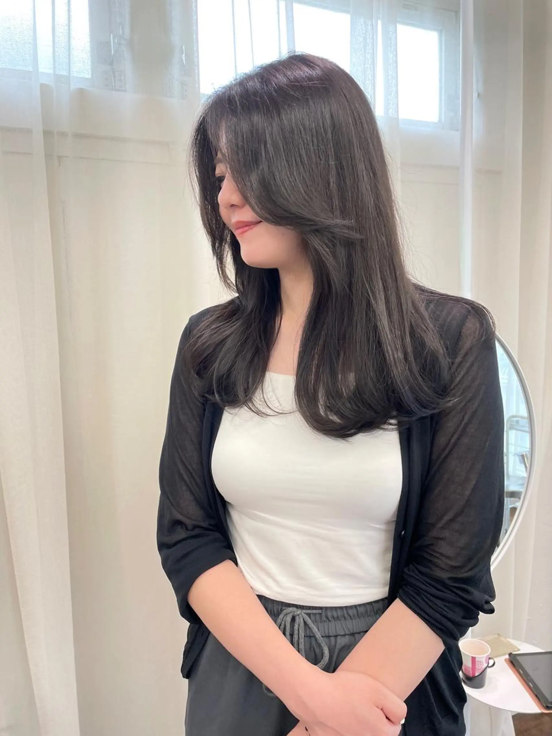 ロング カラー 透明感カラー カット ヘアカラー トリートメント レイヤーカット🎀 kanaのヘアスタイル