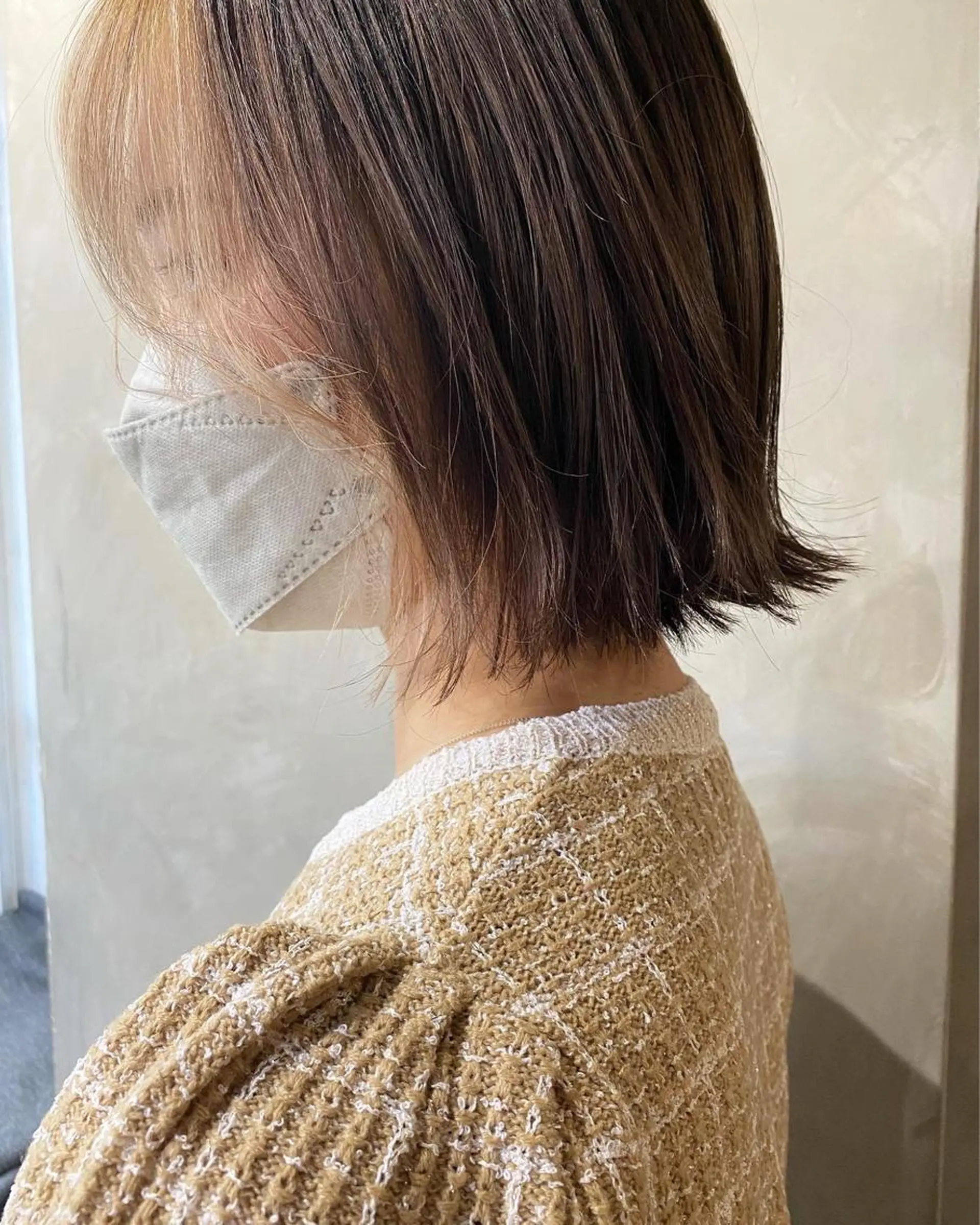 ミディアム カラー カット ヘアカラー トリートメント ツキノキ ミナのヘアスタイル