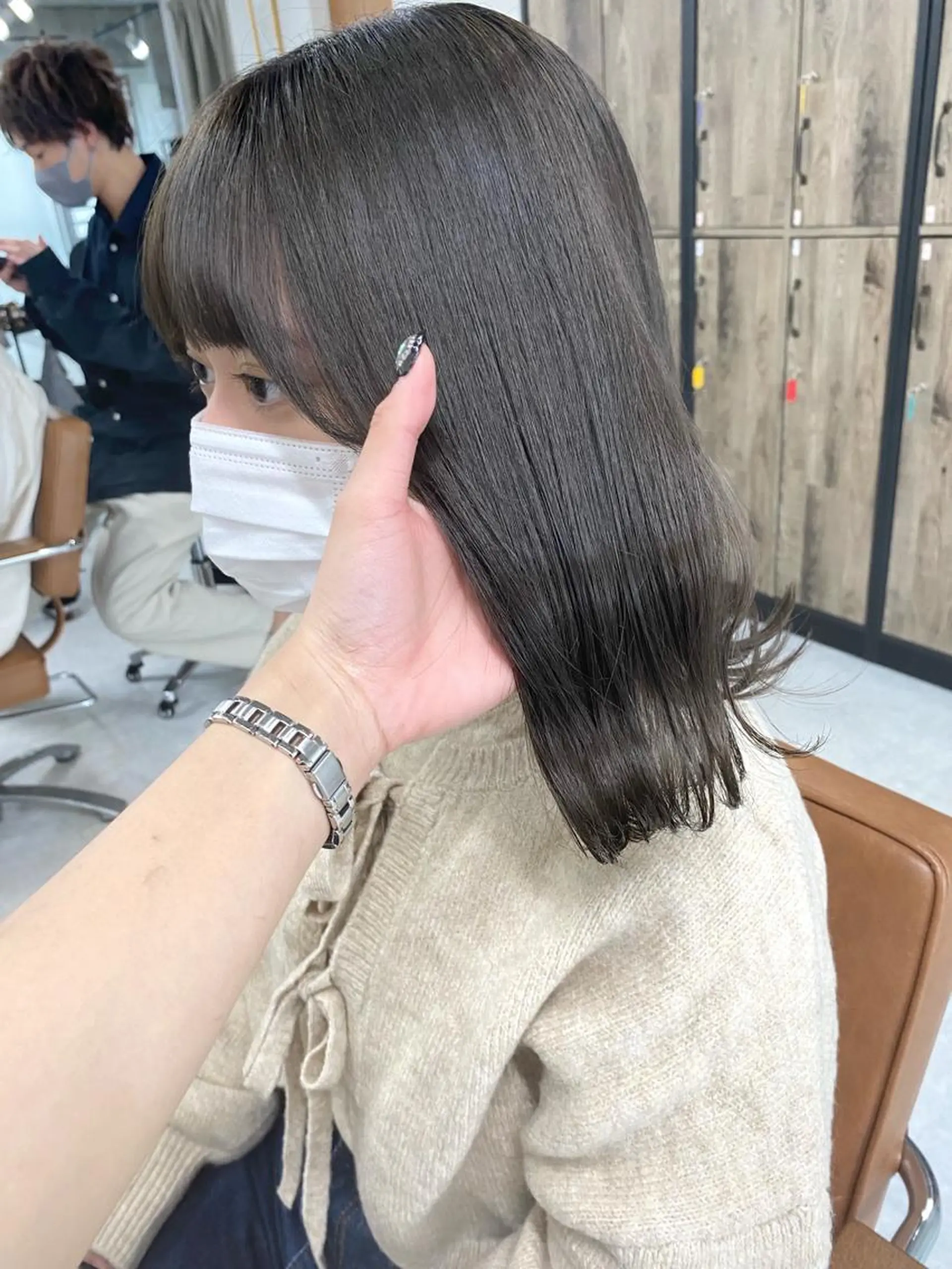 ミディアム カラー ヘアアレンジ 🌷FUKA🌷 まろやかハイトーンのヘアスタイル