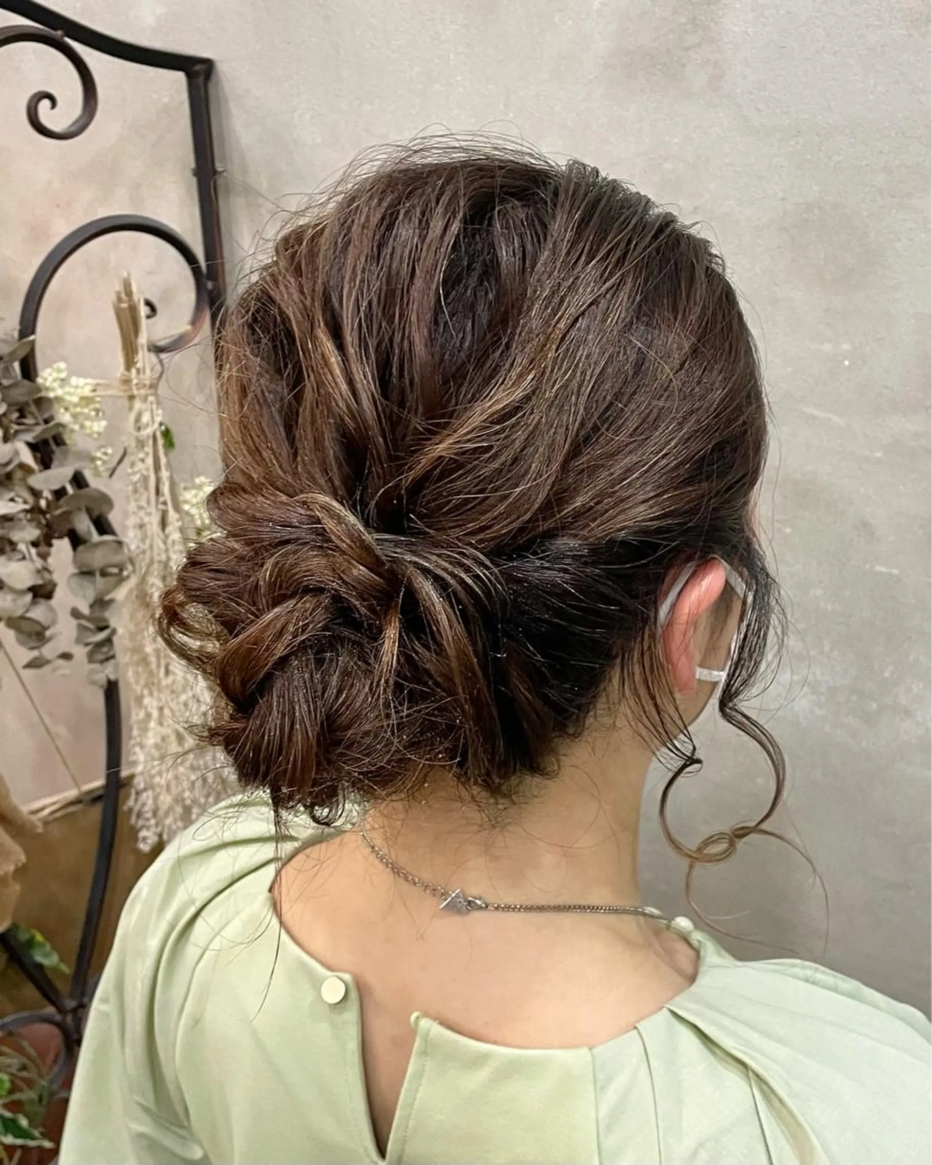 セミロング ヘアアレンジ ヘアセット 【ピンク/韓国ヘア/ ヘアセット】亜海のヘアスタイル